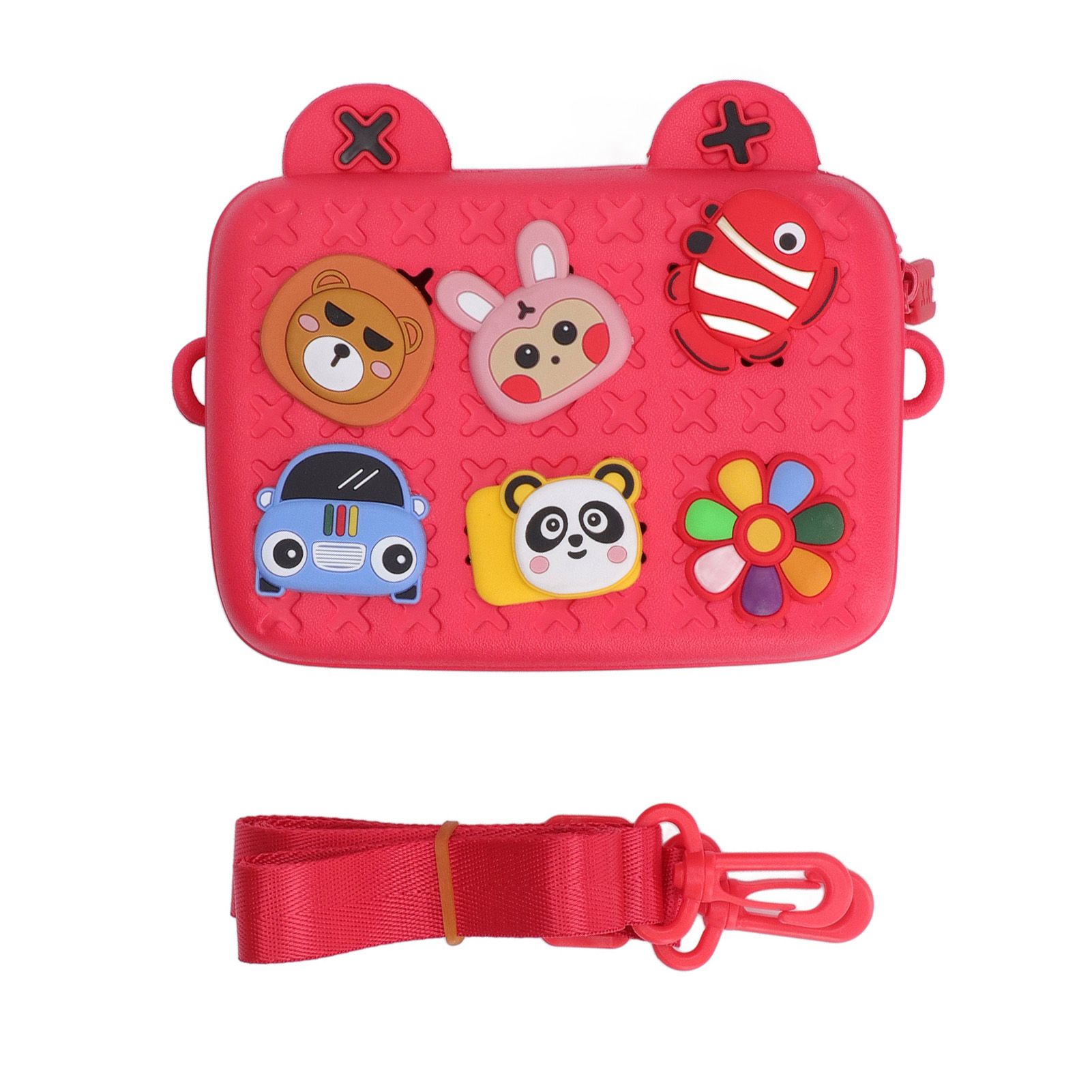 Cartoon Camera Shoulder Bags Children's Camera Protector Bag for Kids Birthday Gift Red - Image 1