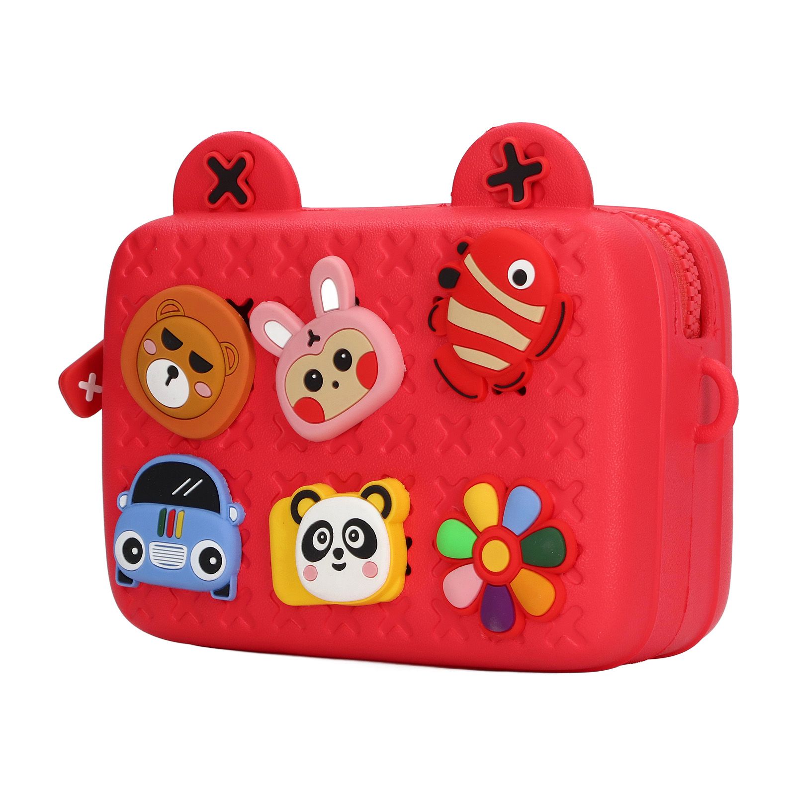 Cartoon Camera Shoulder Bags Children's Camera Protector Bag for Kids Birthday Gift Red - Image 2
