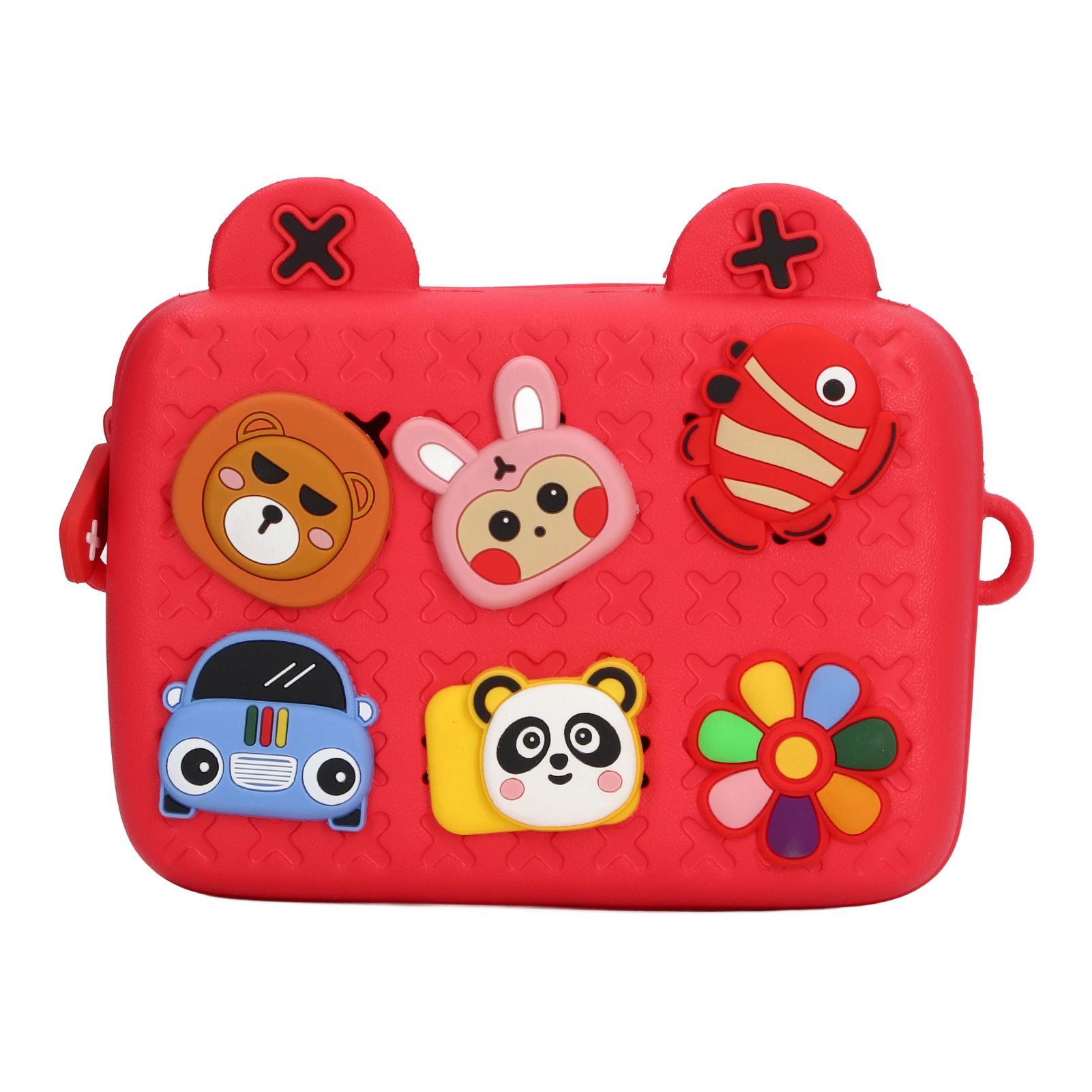 Cartoon Camera Shoulder Bags Children's Camera Protector Bag for Kids Birthday Gift Red - Image 3