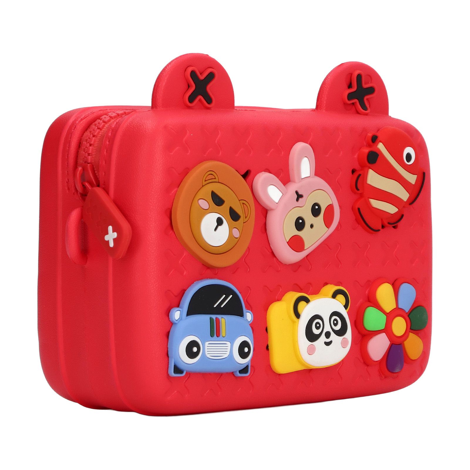Cartoon Camera Shoulder Bags Children's Camera Protector Bag for Kids Birthday Gift Red - Image 4