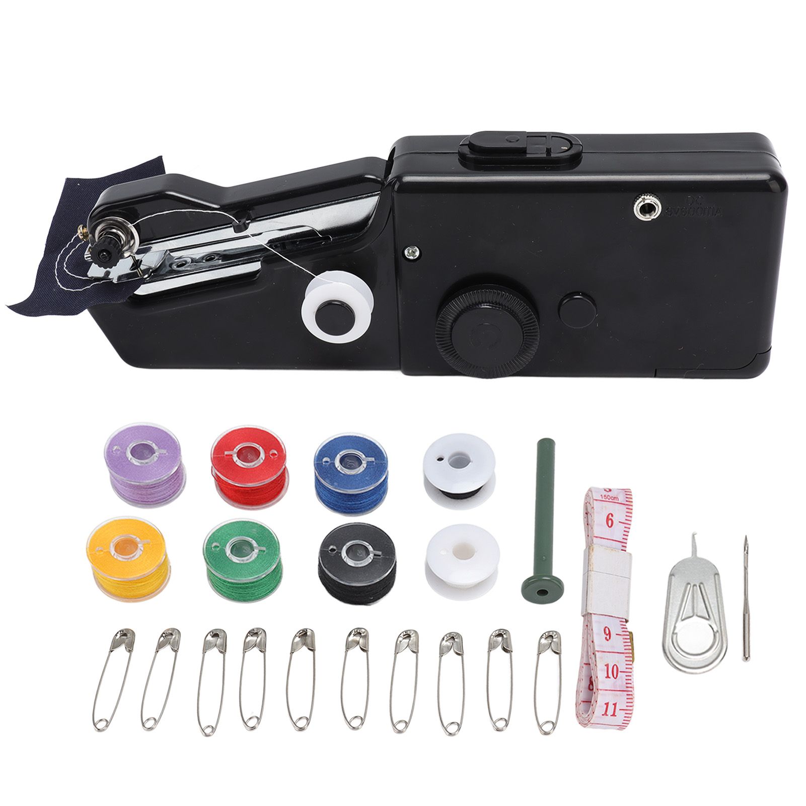 Handheld Sewing Machine Smoothing Stitching Portable Electric Sewing Tool for Home Travel Black - Image 1