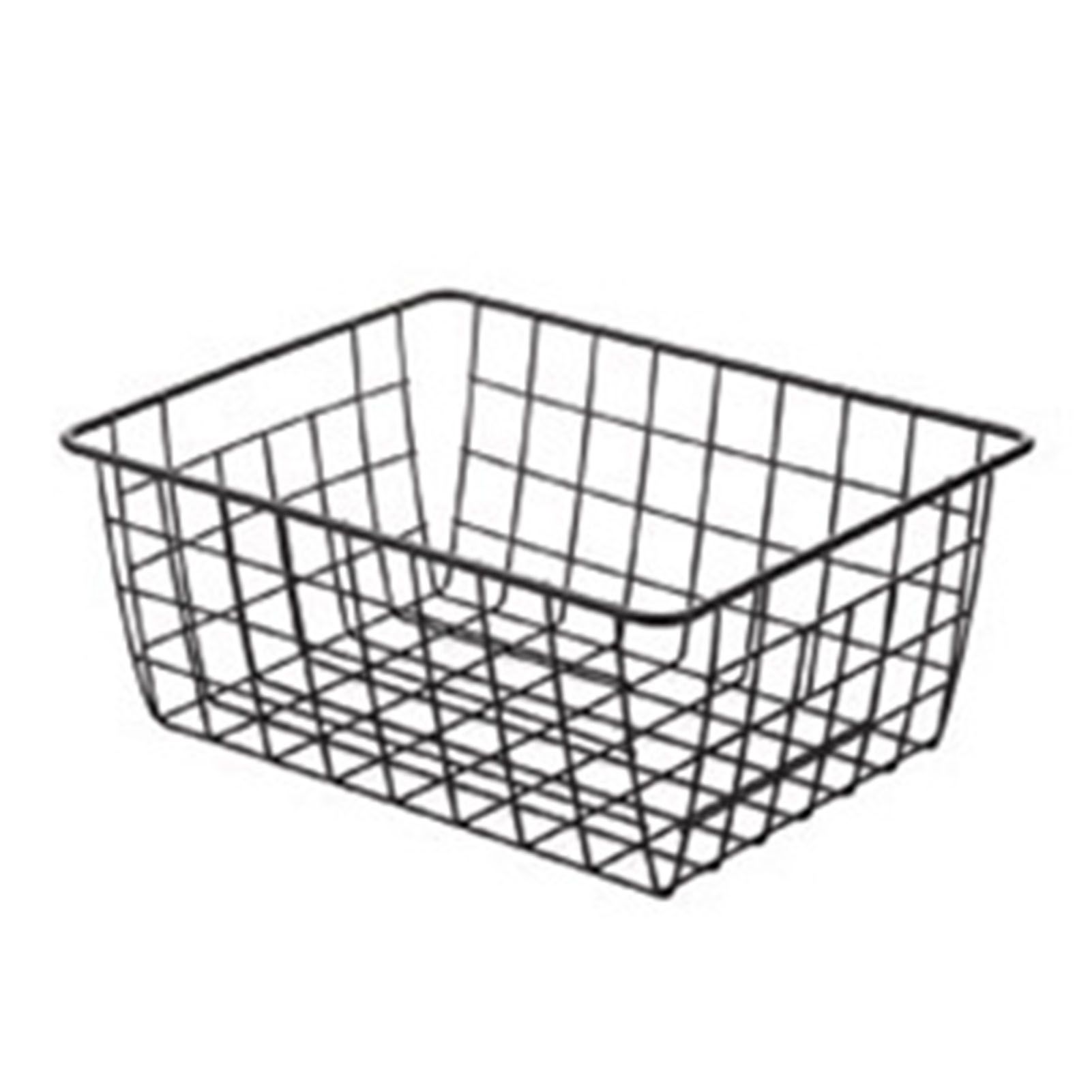 Wire Basket Hollow Breathable Large Multi Functional Iron Storage Basket for Underwear Snacks Fruits Toy Black - Image 1