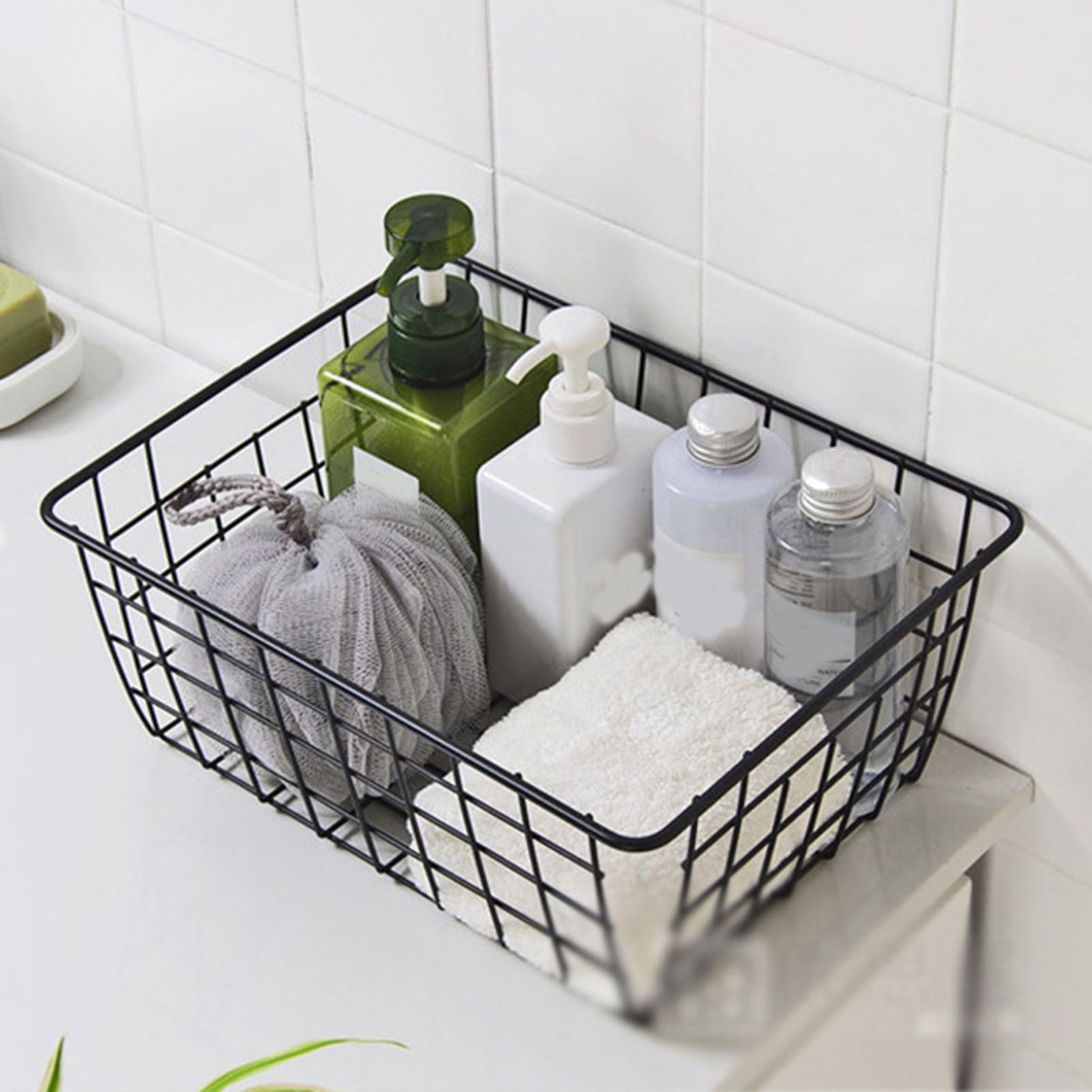 Wire Basket Hollow Breathable Large Multi Functional Iron Storage Basket for Underwear Snacks Fruits Toy Black - Image 6