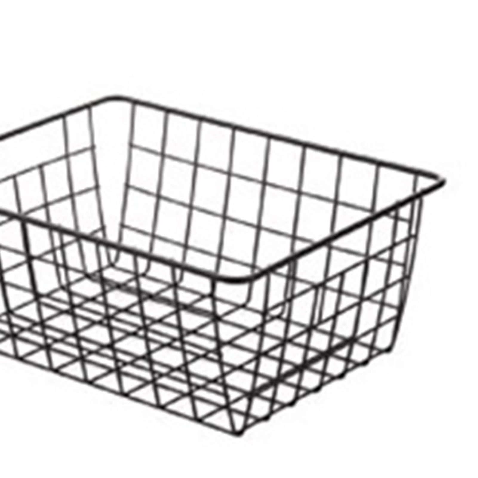 Wire Basket Hollow Breathable Large Multi Functional Iron Storage Basket for Underwear Snacks Fruits Toy Black - Image 8