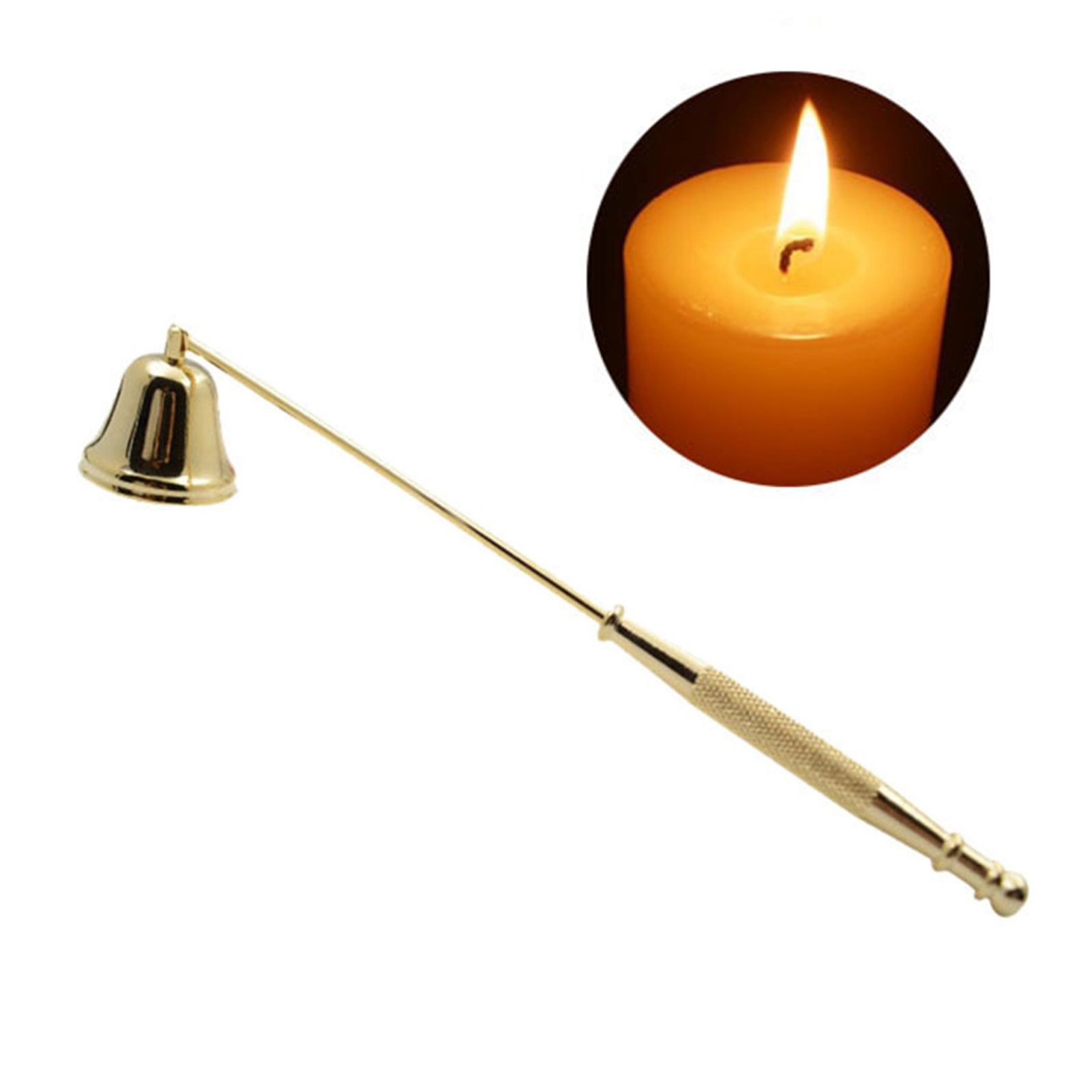 Candle Snuffer Bell Shaped Iron Electroplating Candle Extinguisher for Home Candle Tool Gold - Image 5