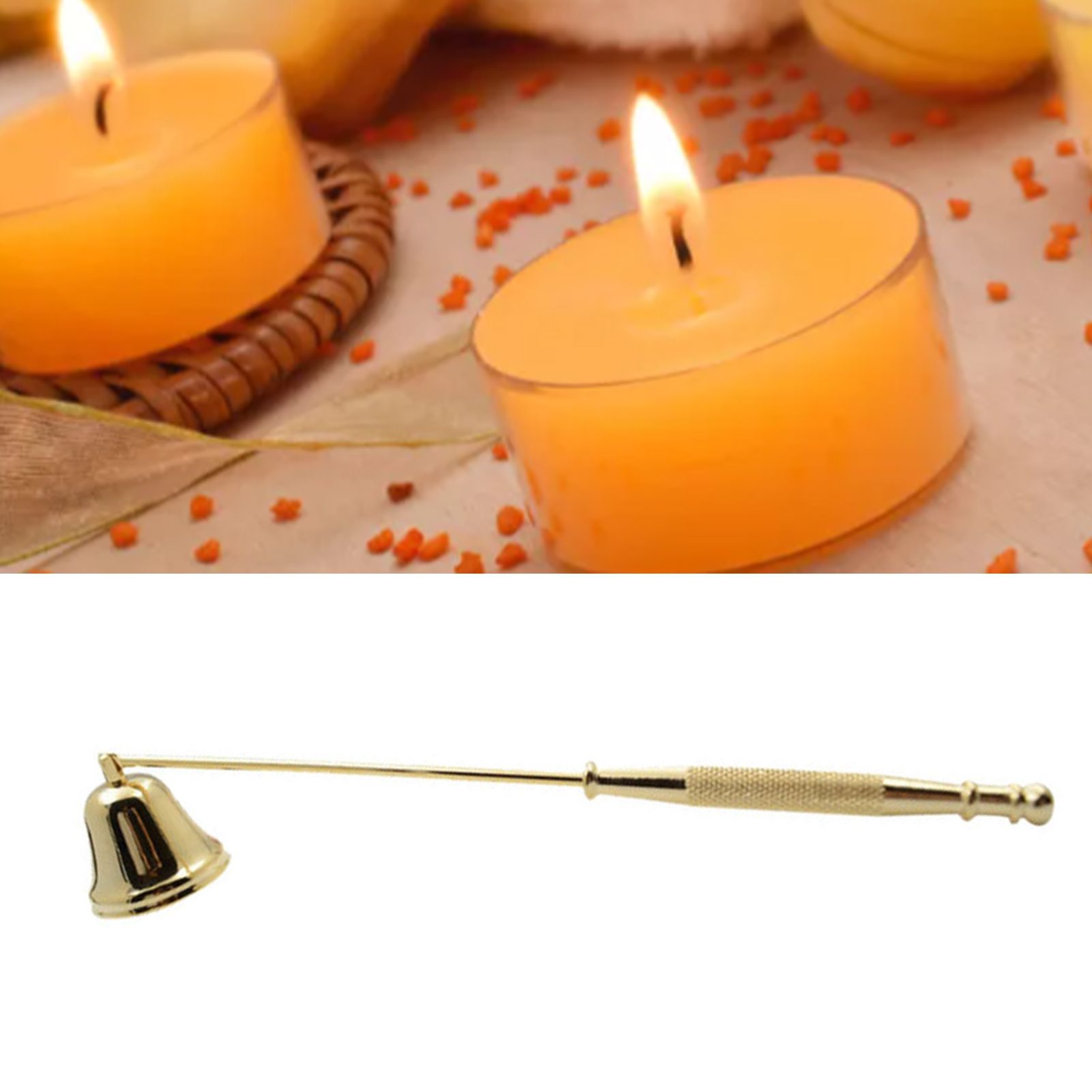 Candle Snuffer Bell Shaped Iron Electroplating Candle Extinguisher for Home Candle Tool Gold - Image 6