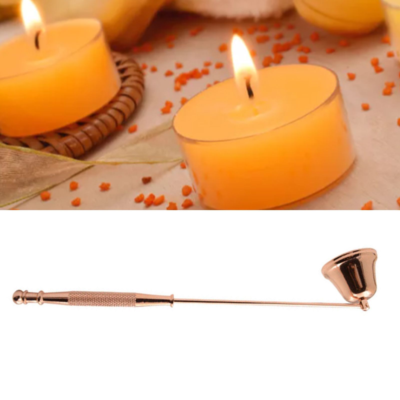 Candle Snuffer Bell Shaped Iron Electroplating Candle Extinguisher for Home Candle Tool Rose Gold - Image 5
