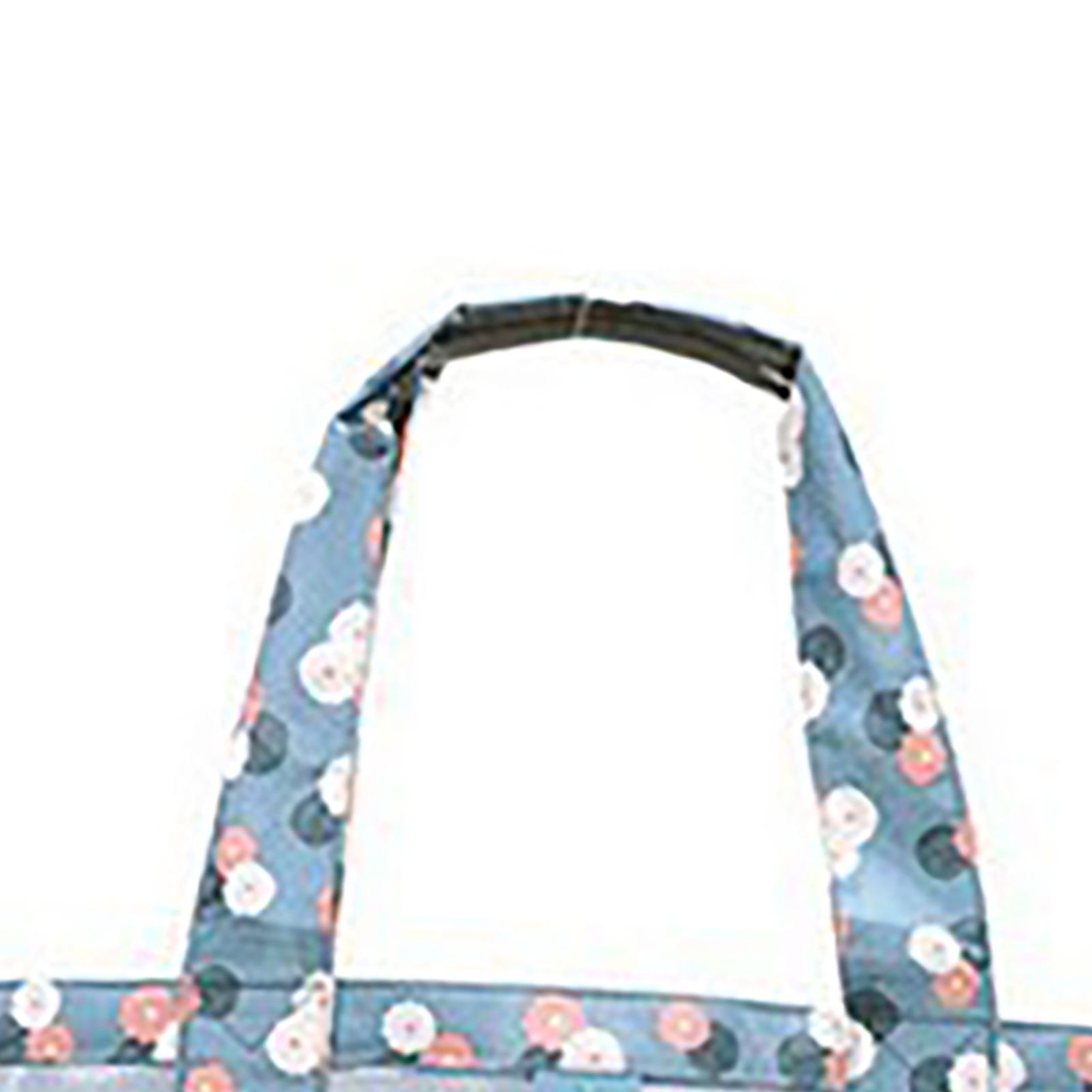 Beach Tote Waterproof Large Capacity Casual Oxford Cloth Women Mesh Handbag for Shopping Swimming Blue Flower - Image 7
