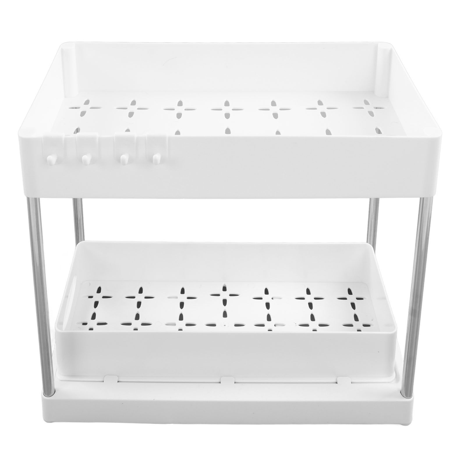 Under Sink Organizers Large Capacity Slide Out Storage Baskets for Bathrooms Kitchens Closets Laundry Rooms Offices White - Image 1