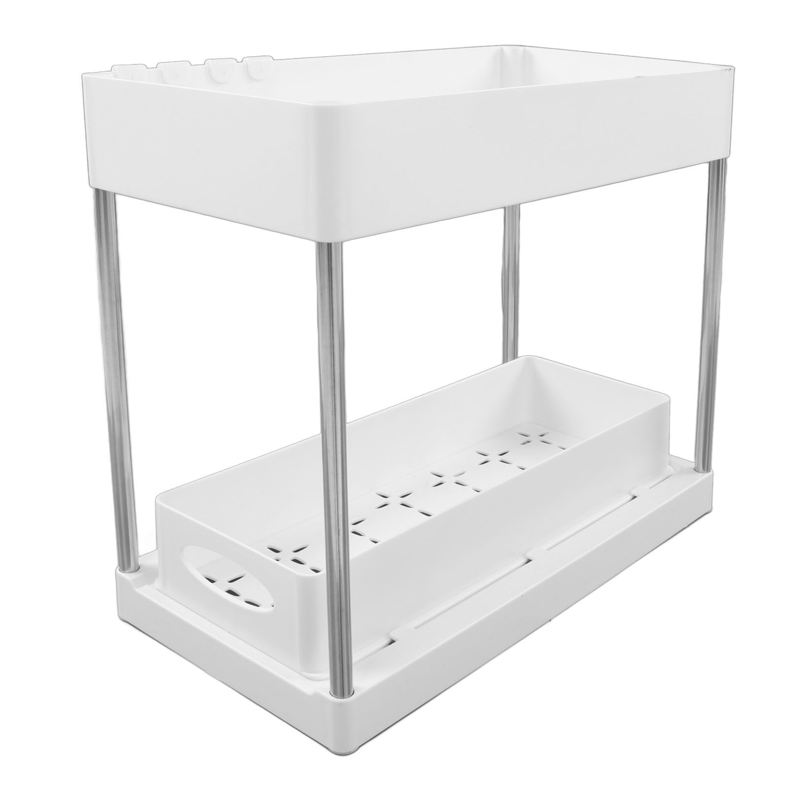 Under Sink Organizers Large Capacity Slide Out Storage Baskets for Bathrooms Kitchens Closets Laundry Rooms Offices White - Image 3