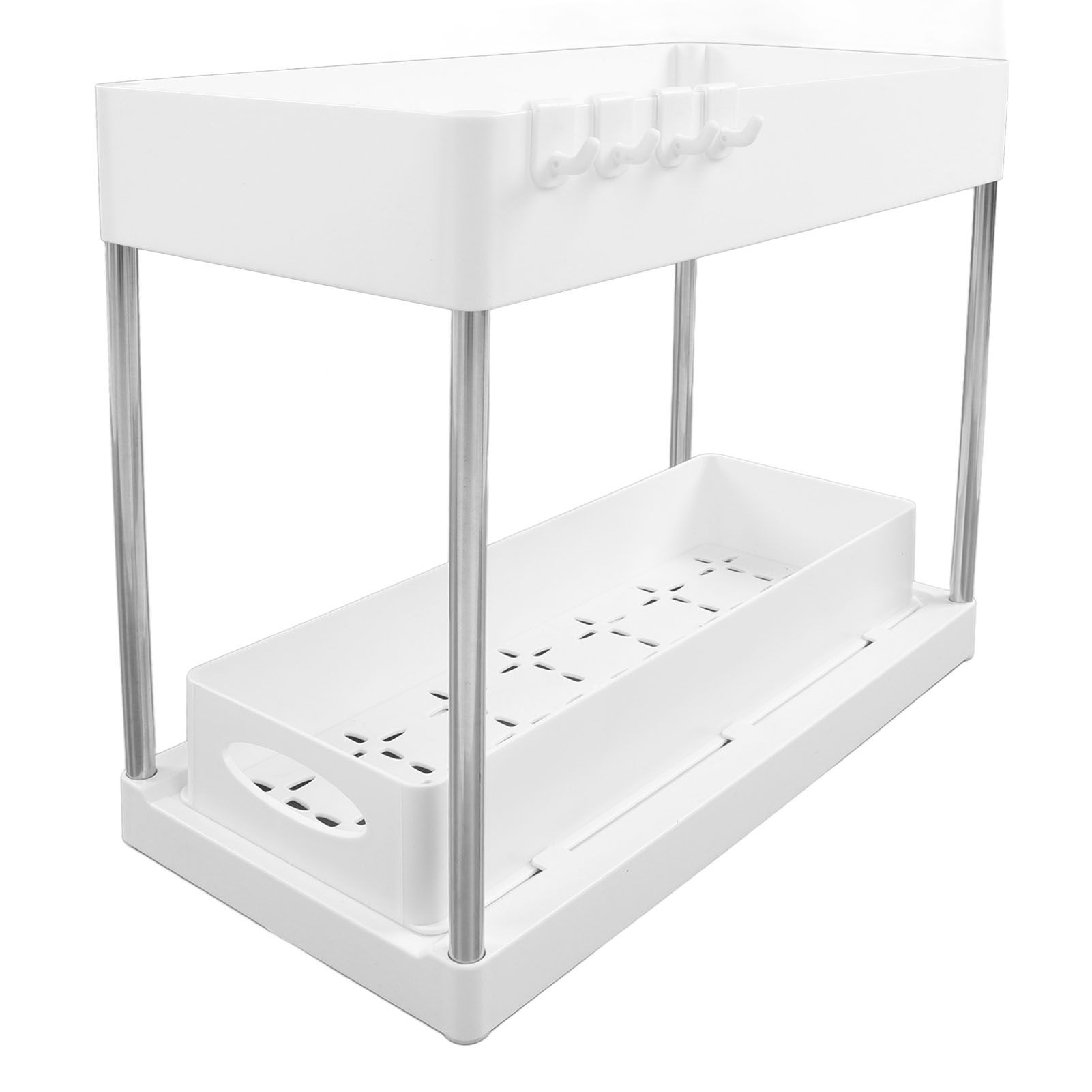 Under Sink Organizers Large Capacity Slide Out Storage Baskets for Bathrooms Kitchens Closets Laundry Rooms Offices White - Image 4