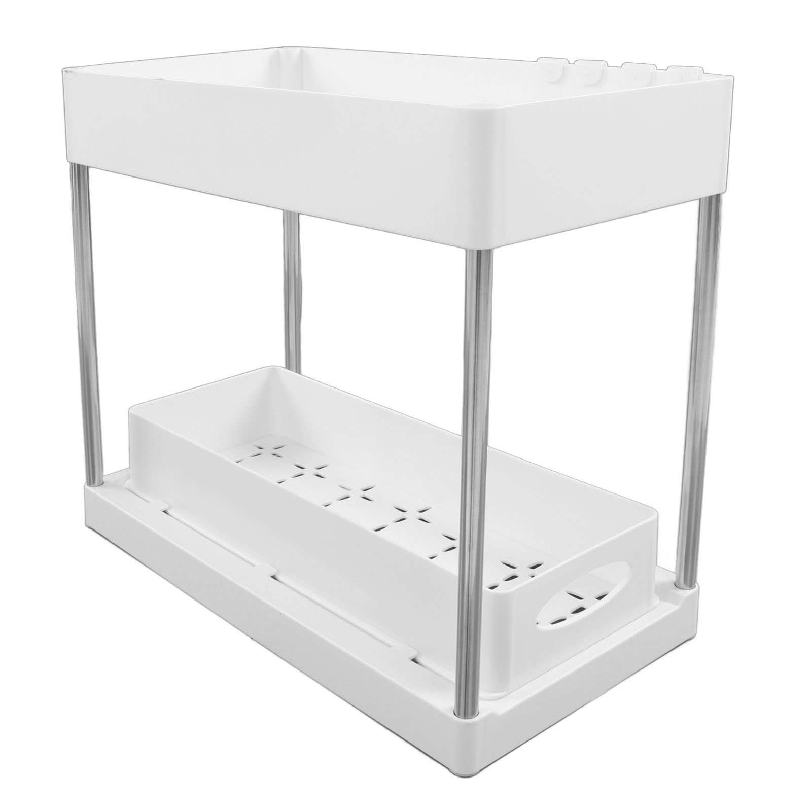 Under Sink Organizers Large Capacity Slide Out Storage Baskets for Bathrooms Kitchens Closets Laundry Rooms Offices White - Image 5