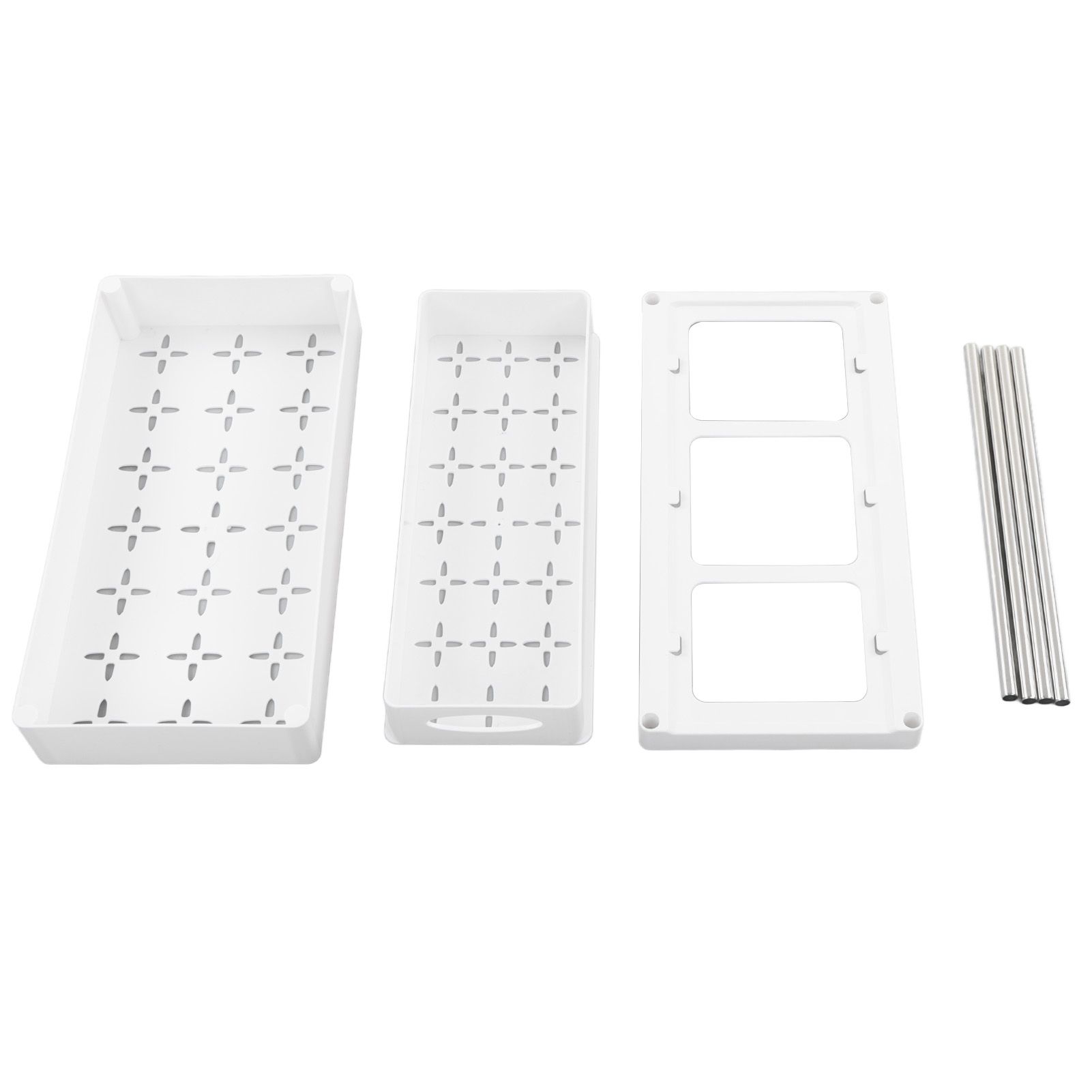 Slide Out Storage Baskets ABS Under Sink Organizer Cabinet Sliding Drawers for Kitchen Bathroom Cosmetic Storage White - Image 6