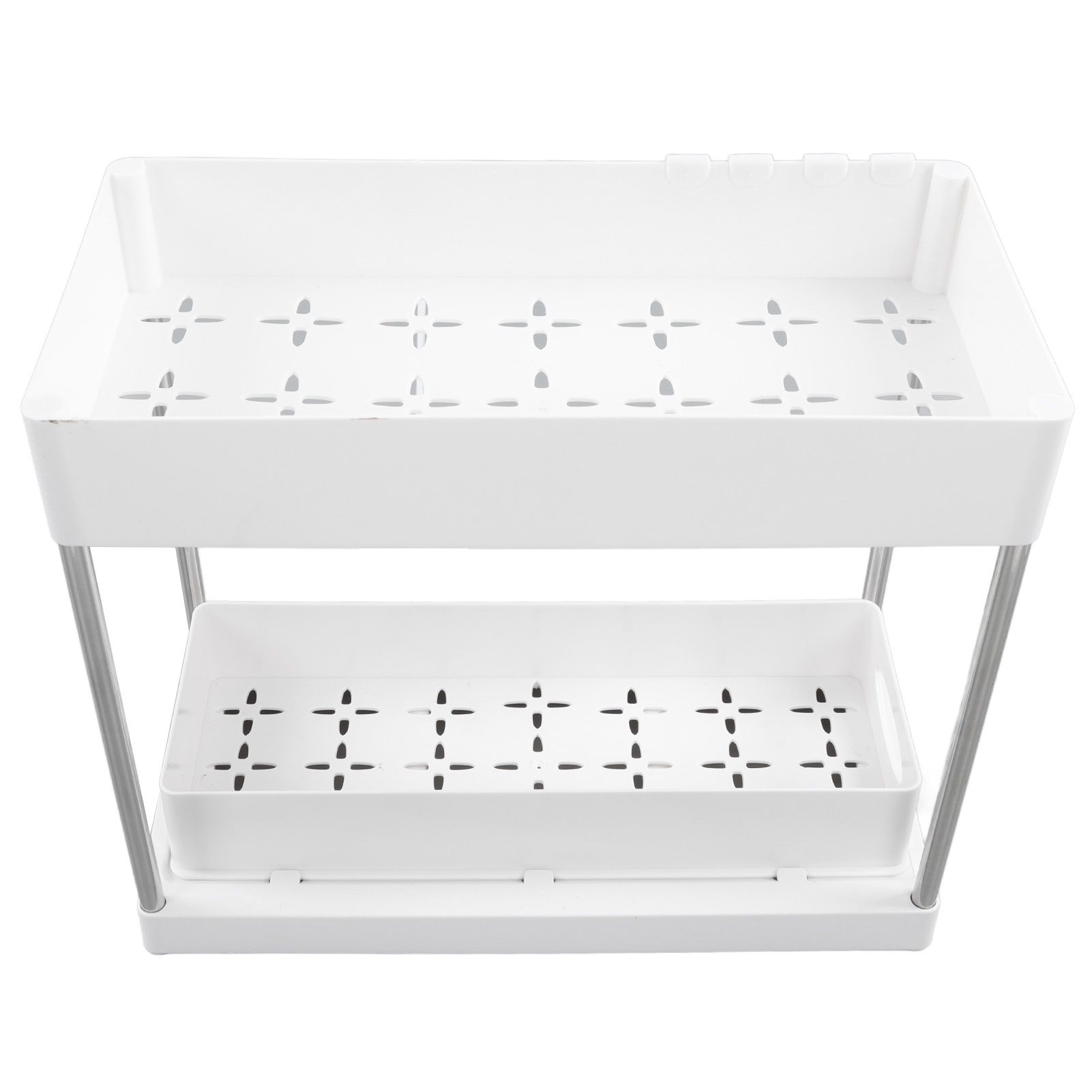 Slide Out Storage Baskets ABS Under Sink Organizer Cabinet Sliding Drawers for Kitchen Bathroom Cosmetic Storage White - Image 7