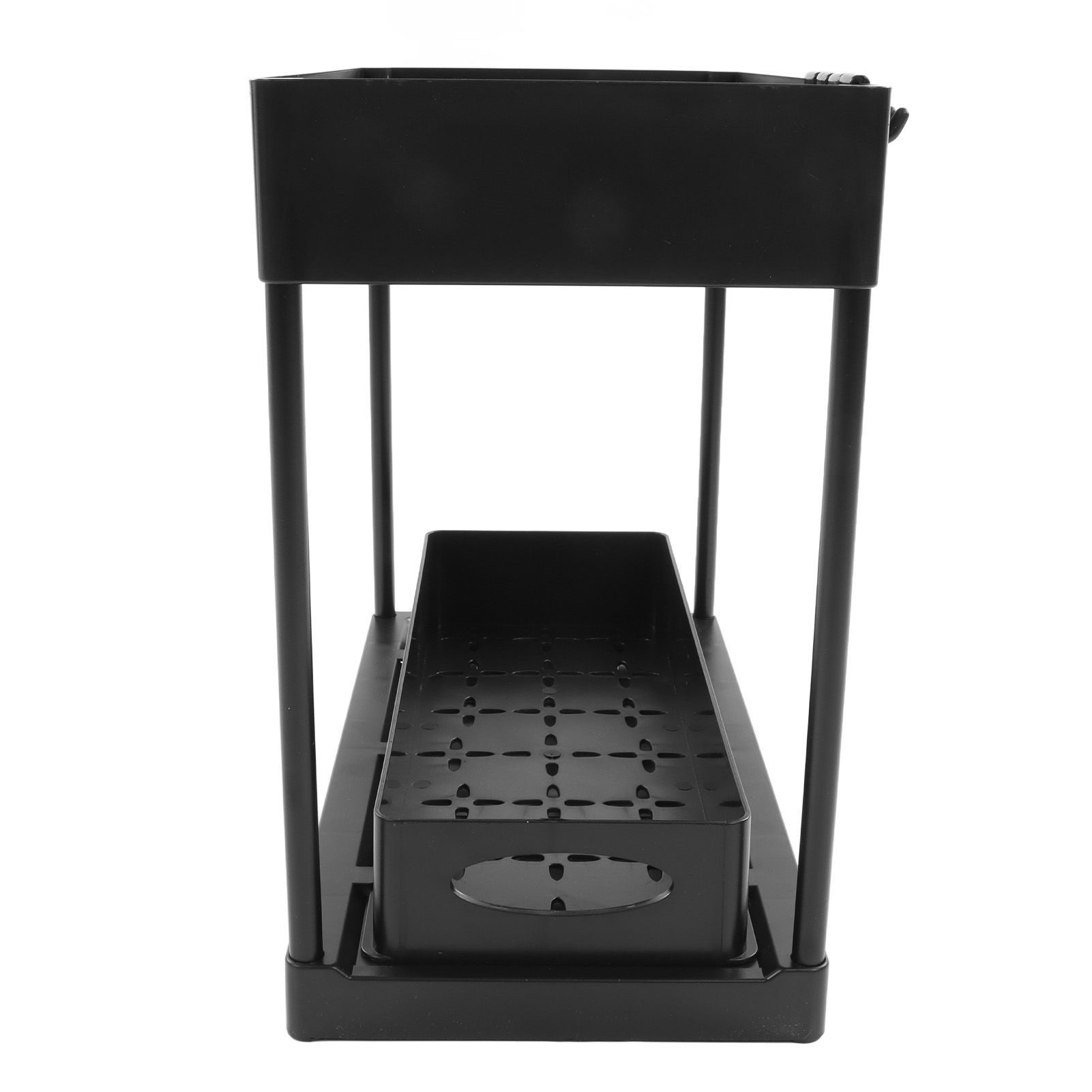 Slide Out Storage Basket Under Sink Organizer for Cabinet Sliding Drawers Countertop Pantry HIPS Black - Image 8