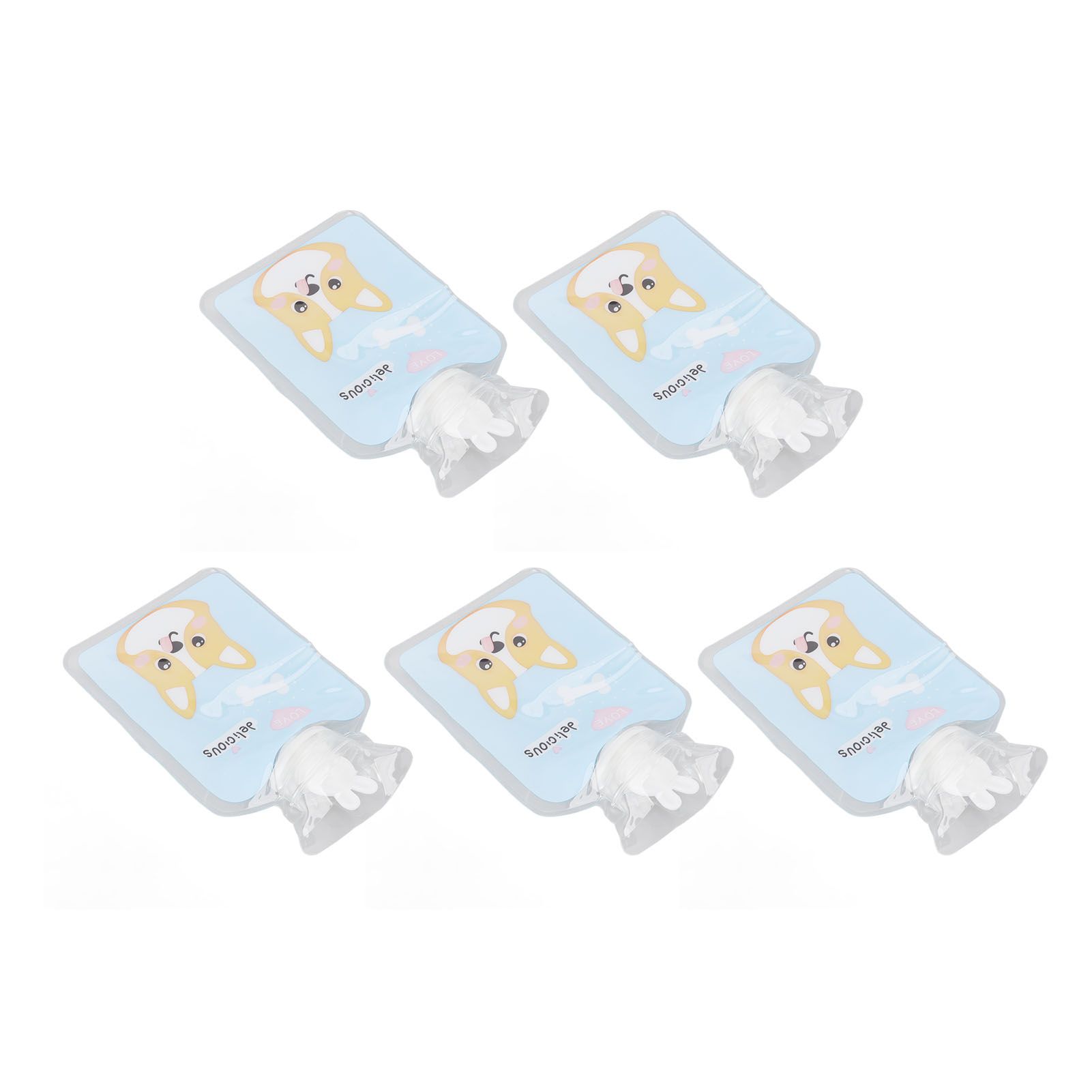 5Pcs Hot Water Bottle Bag Thickened Explosion Proof PVC Leakage Proof Wide Mouth Warm Water Bag Blue Dog Pattern - Image 3