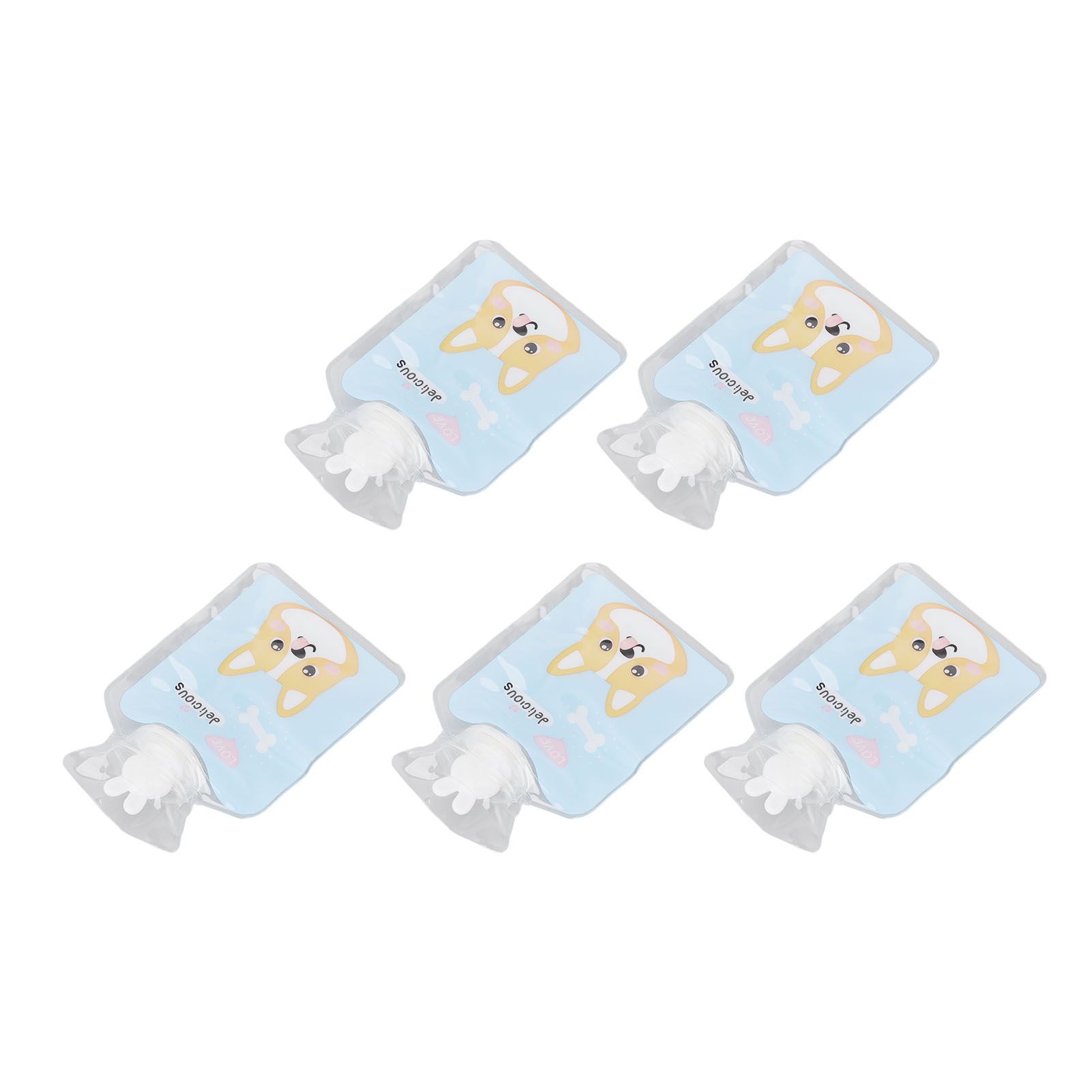 5Pcs Hot Water Bottle Bag Thickened Explosion Proof PVC Leakage Proof Wide Mouth Warm Water Bag Blue Dog Pattern - Image 5