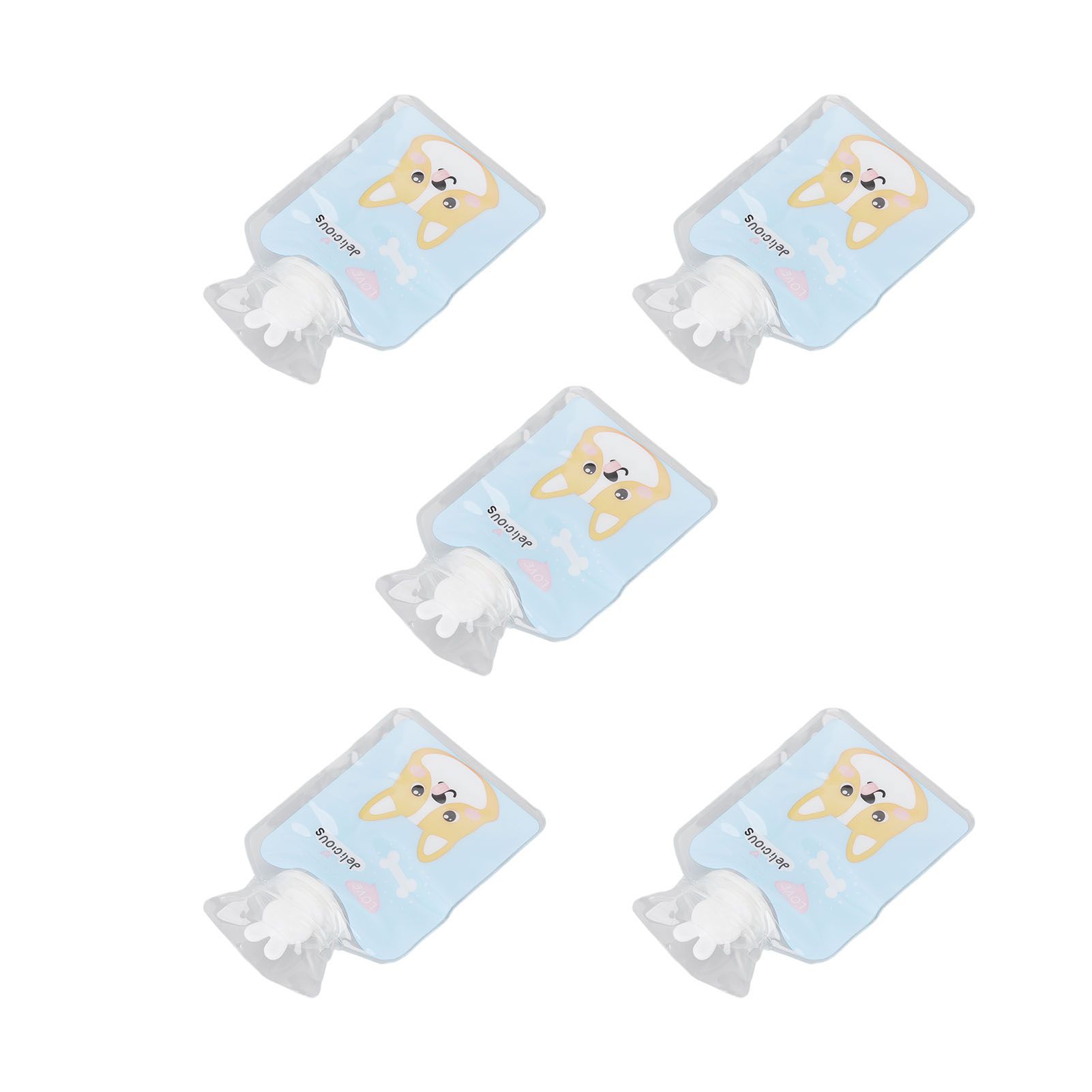 5Pcs Hot Water Bottle Bag Thickened Explosion Proof PVC Leakage Proof Wide Mouth Warm Water Bag Blue Dog Pattern - Image 6