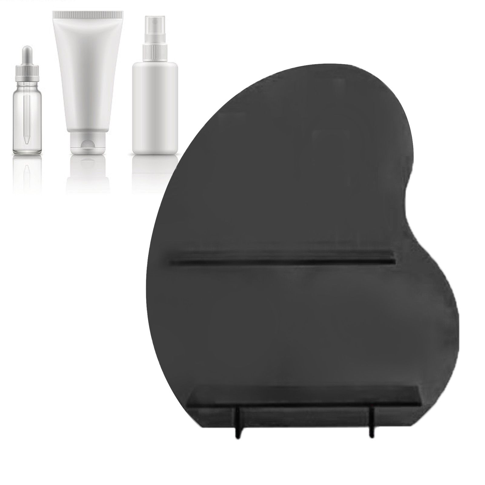 Cosmetic Storage Rack Makeup Shelf Organizer for Bathroom Bedroom Dressing Room Desk Black S - Image 5