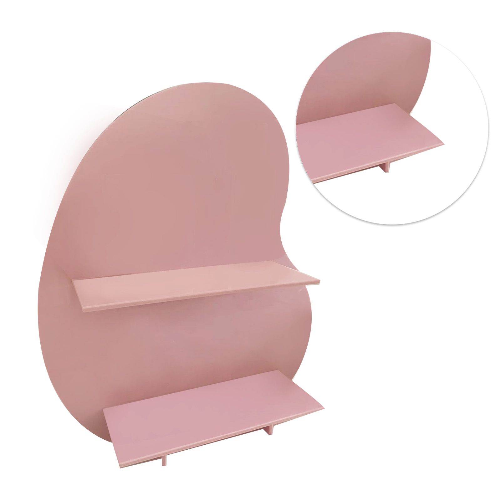 Cosmetic Storage Rack Makeup Shelf Organizer for Bathroom Bedroom Dressing Room Desk Pink S - Image 3