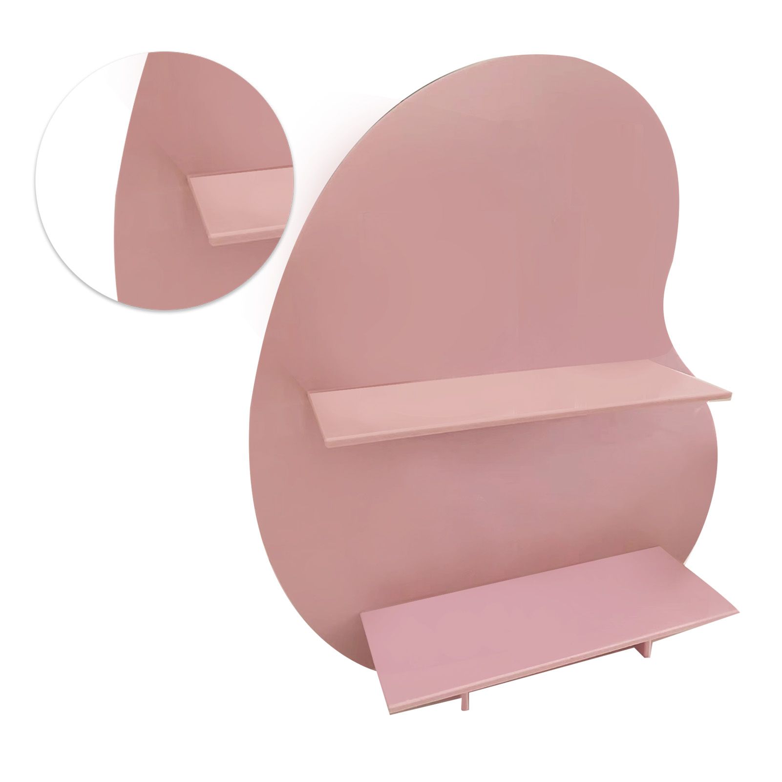 Cosmetic Storage Rack Makeup Shelf Organizer for Bathroom Bedroom Dressing Room Desk Pink S - Image 4