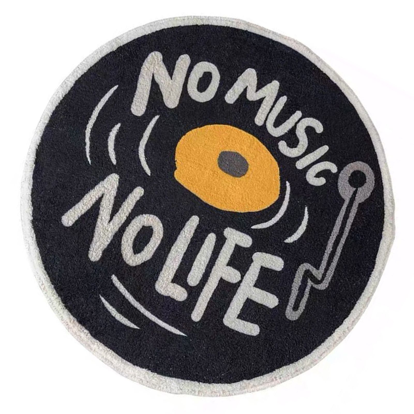 Water Absorbent Mat Retro CD Disk Design Anti Slip Thick Soft Imitation Cashmere Home Bathroom Mat Type 1 60x60cm - Image 4