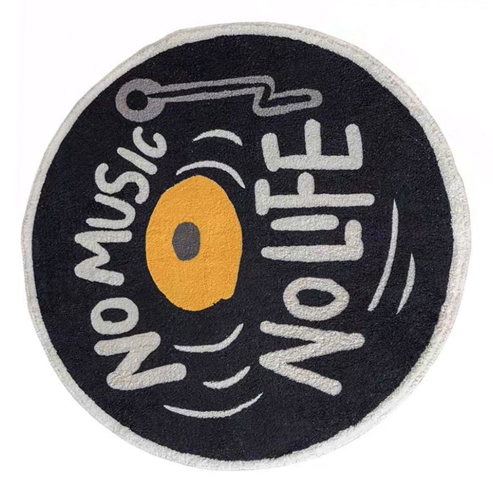 Water Absorbent Mat Retro CD Disk Design Anti Slip Thick Soft Imitation Cashmere Home Bathroom Mat Type 1 60x60cm - Image 6