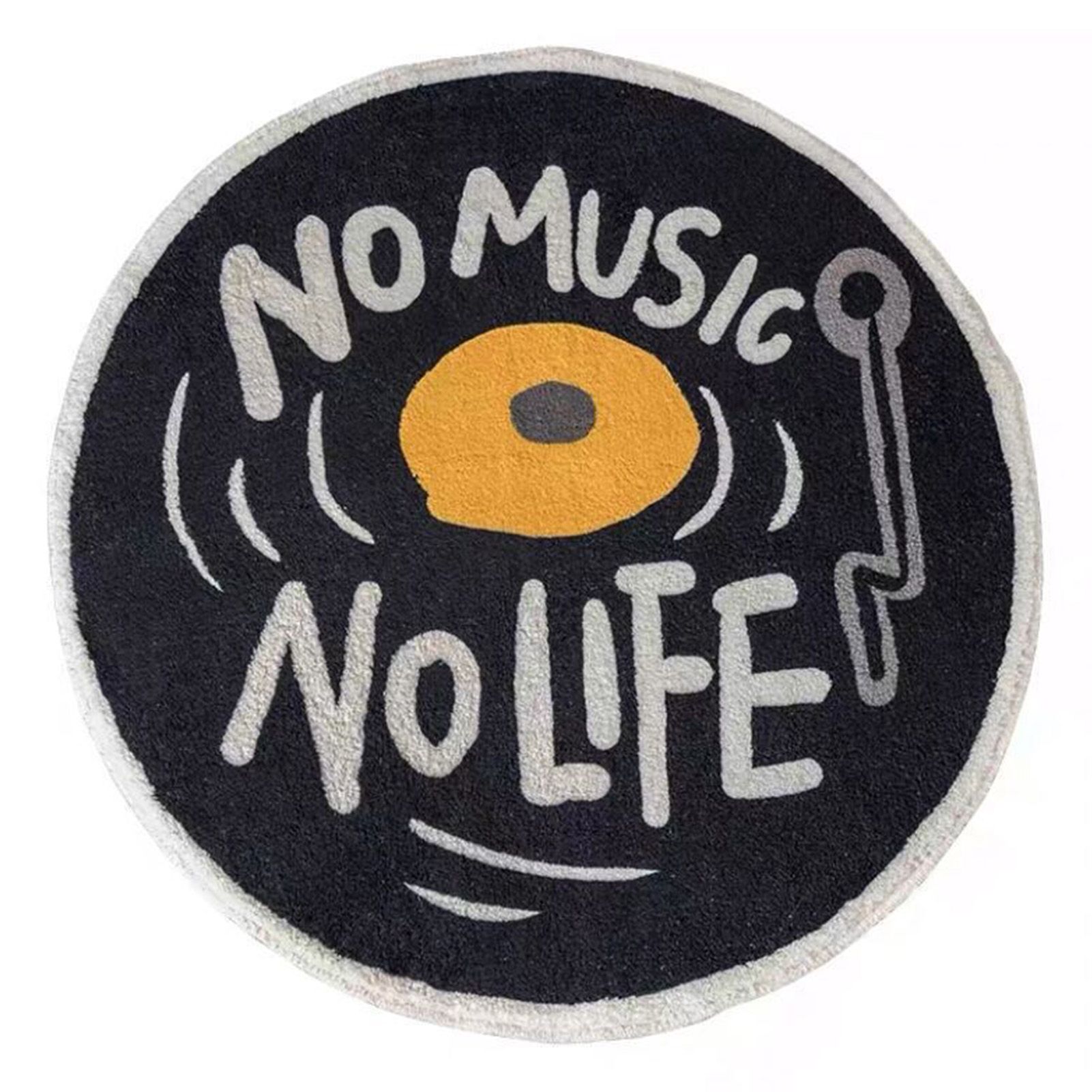 Water Absorbent Mat Retro CD Disk Design Anti Slip Thick Soft Imitation Cashmere Home Bathroom Mat Type 1 100x100cm - Image 1