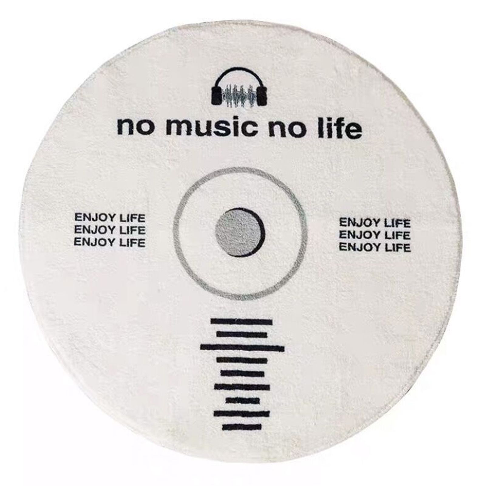 Water Absorbent Mat Retro CD Disk Design Anti Slip Thick Soft Imitation Cashmere Home Bathroom Mat Type 2 100x100cm - Image 1