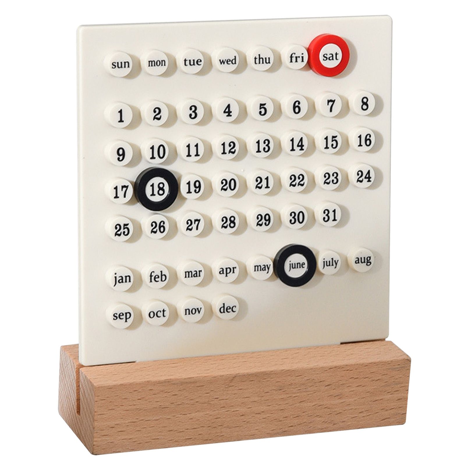Wooden Kids Calendar DIY Hand Operated Develop Planning Skills Perpetual Calendar for Home White - Image 3
