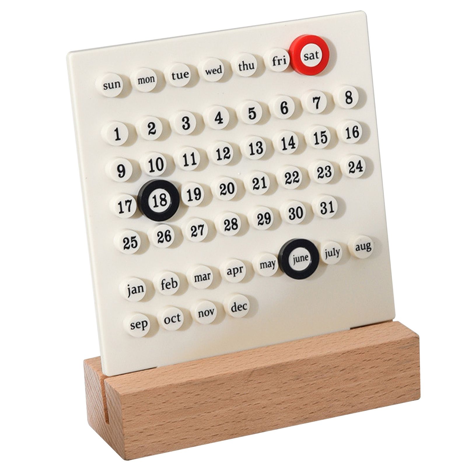 Wooden Kids Calendar DIY Hand Operated Develop Planning Skills Perpetual Calendar for Home White - Image 4