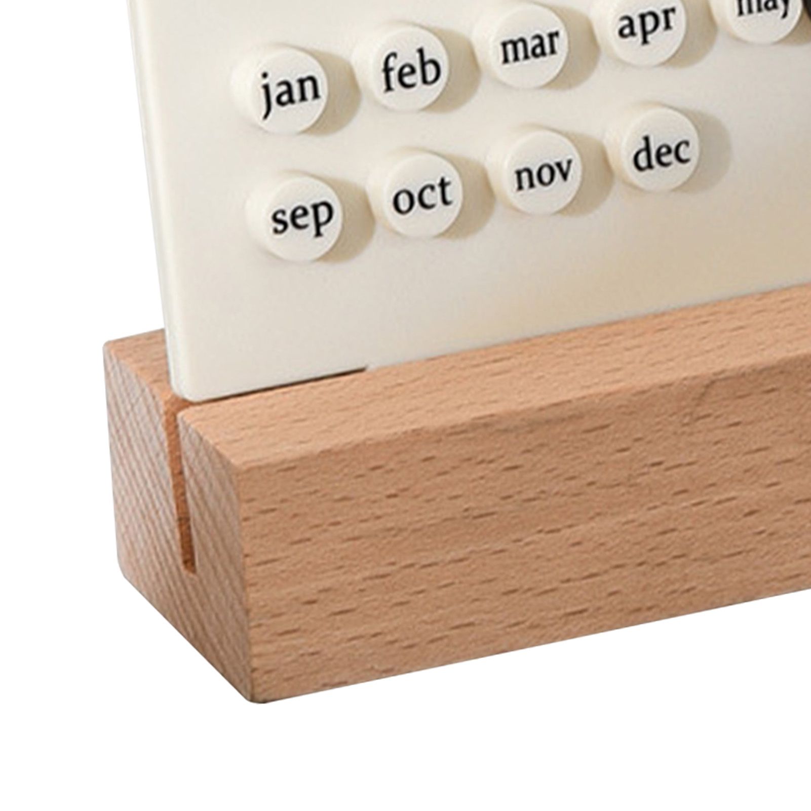 Wooden Kids Calendar DIY Hand Operated Develop Planning Skills Perpetual Calendar for Home White - Image 7