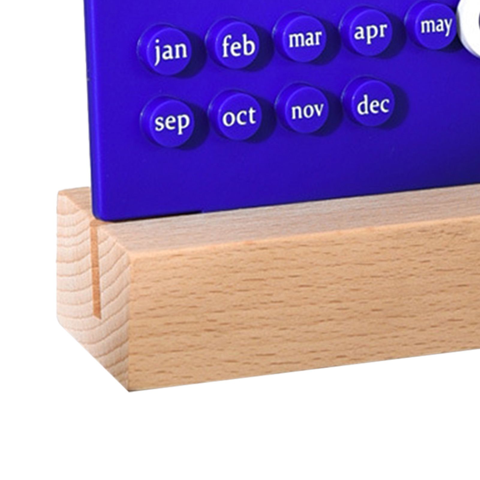 Wooden Kids Calendar DIY Hand Operated Develop Planning Skills Perpetual Calendar for Home Blue - Image 8