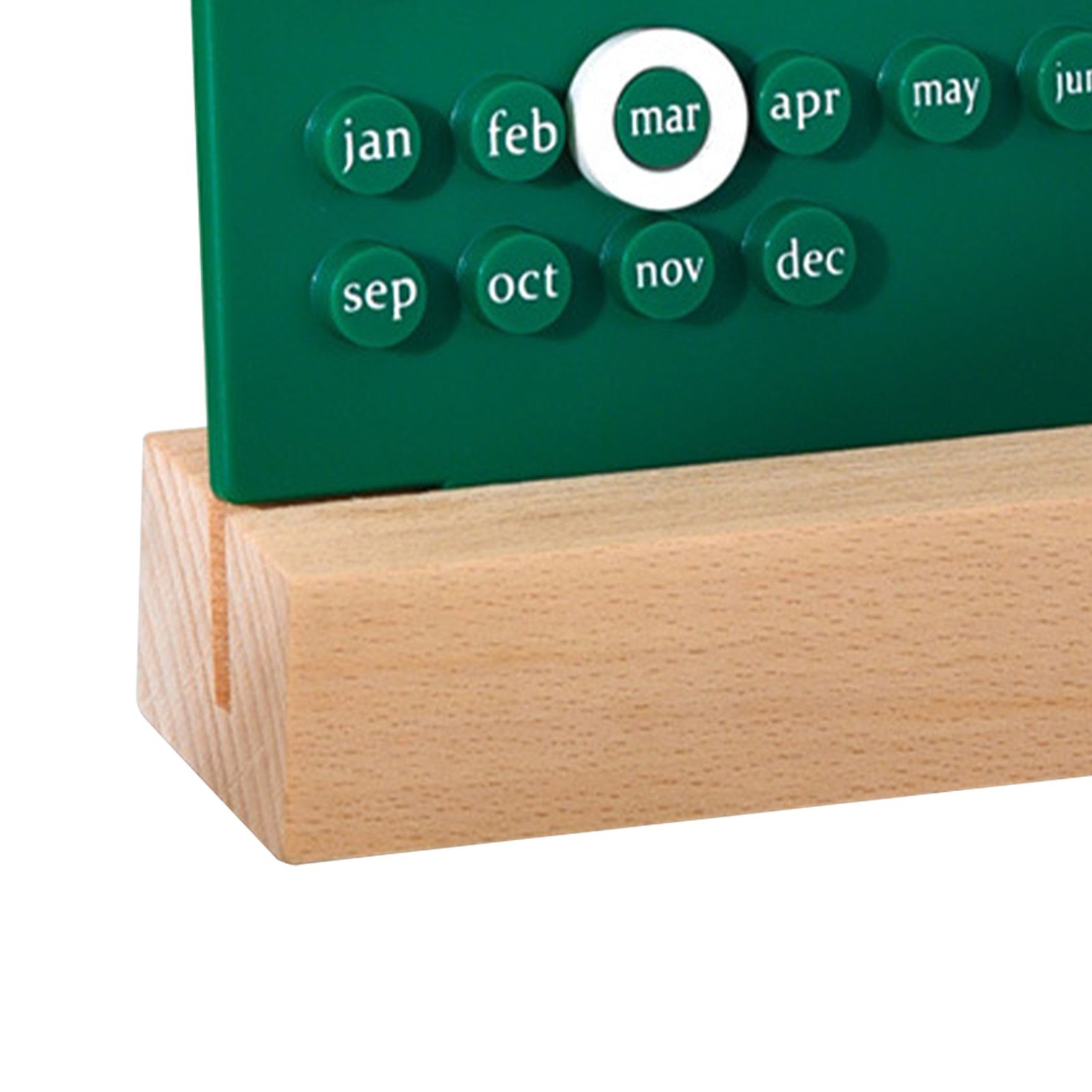Wooden Kids Calendar DIY Hand Operated Develop Planning Skills Perpetual Calendar for Home Green - Image 8