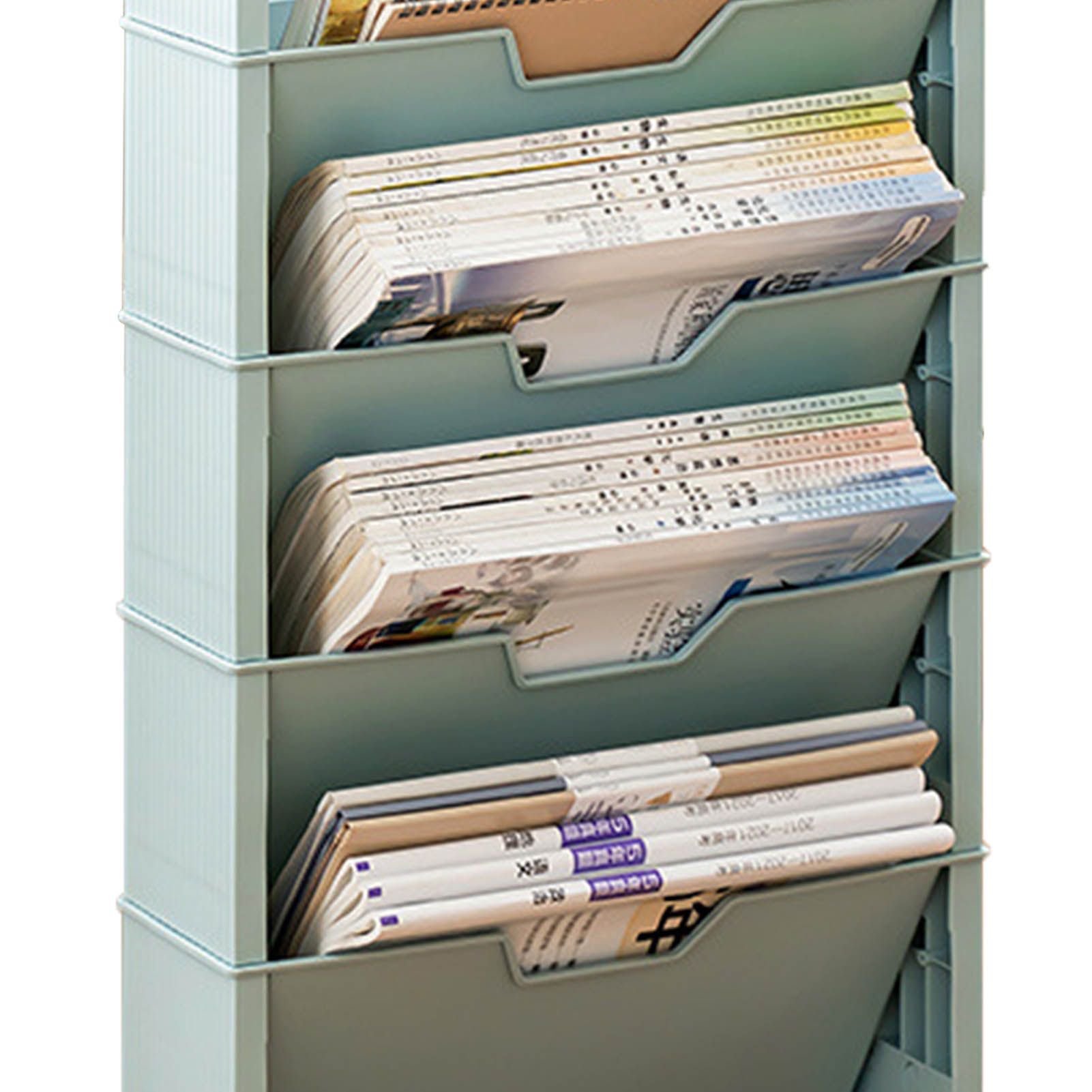 Classroom Bookshelf Multilayer with Universal Wheel Book Storage Shelving for Living Room - Image 8