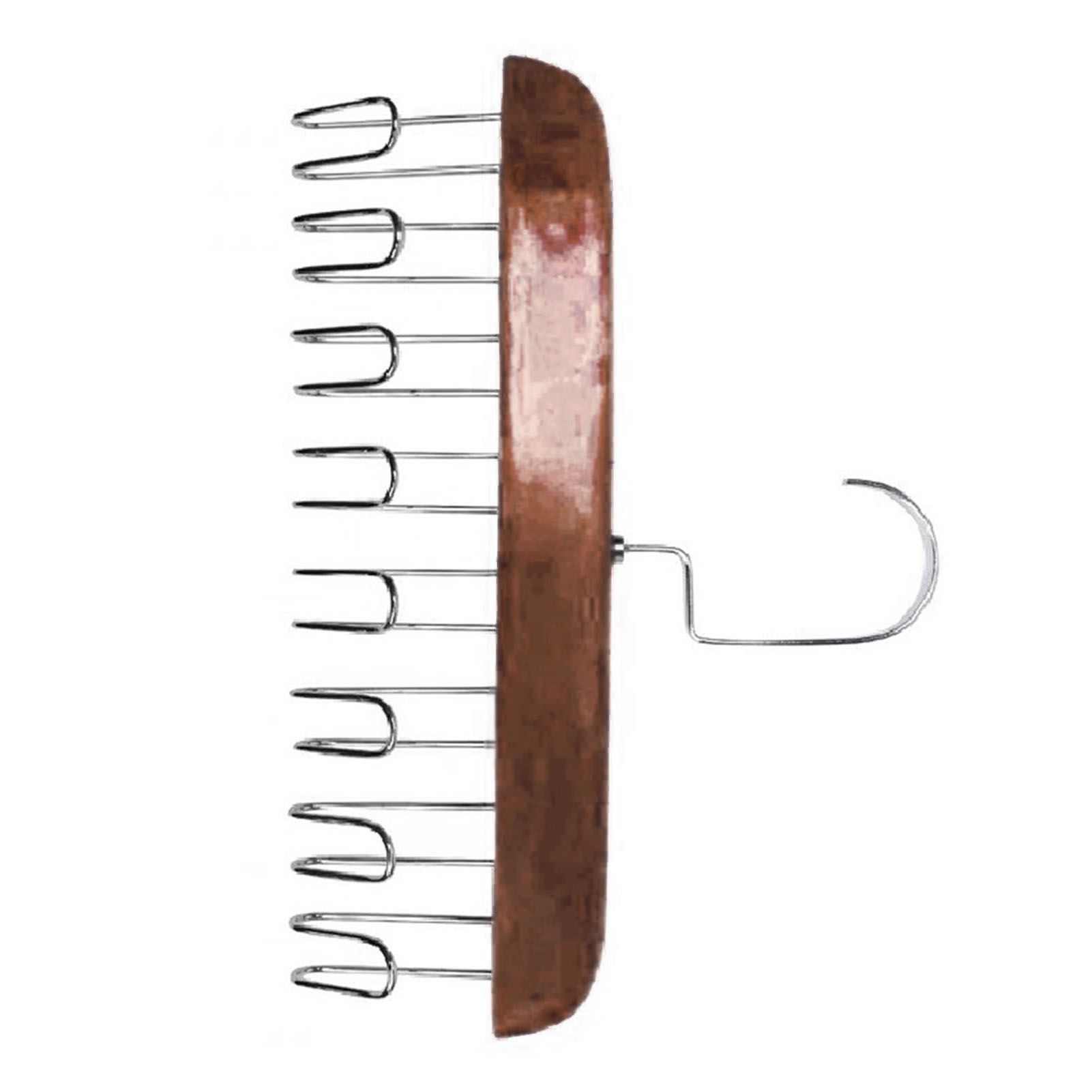 Multifunctional Hanger Punch Free with 8 Hooks Wood and Stainless Steel Cap Holder for Student Dormitory Dark Brown - Image 3