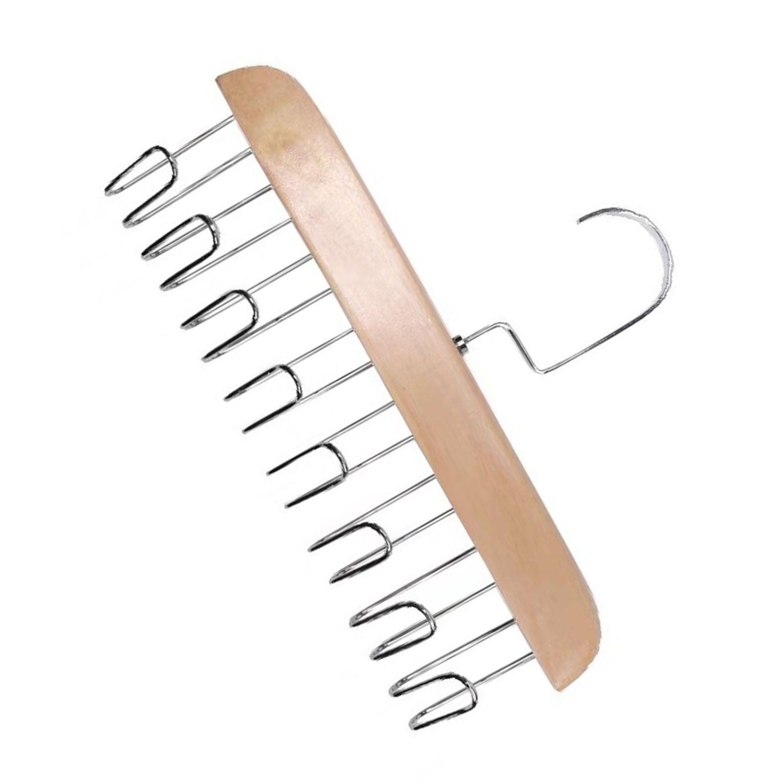 Multifunctional Hanger Punch Free with 8 Hooks Wood and Stainless Steel Cap Holder for Student Dormitory Khaki - Image 2