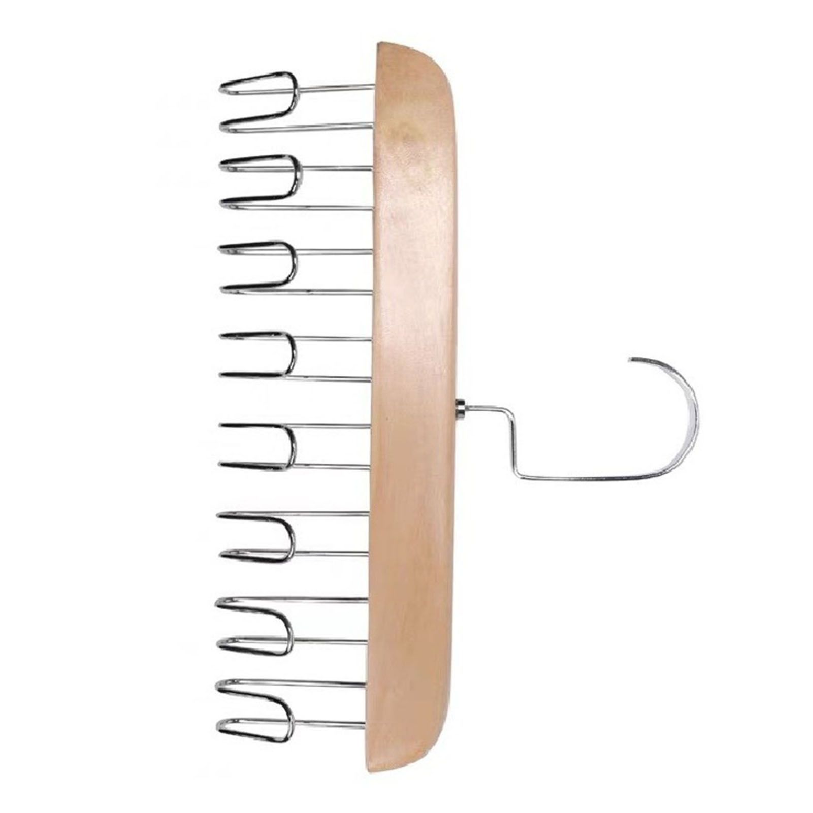 Multifunctional Hanger Punch Free with 8 Hooks Wood and Stainless Steel Cap Holder for Student Dormitory Khaki - Image 3