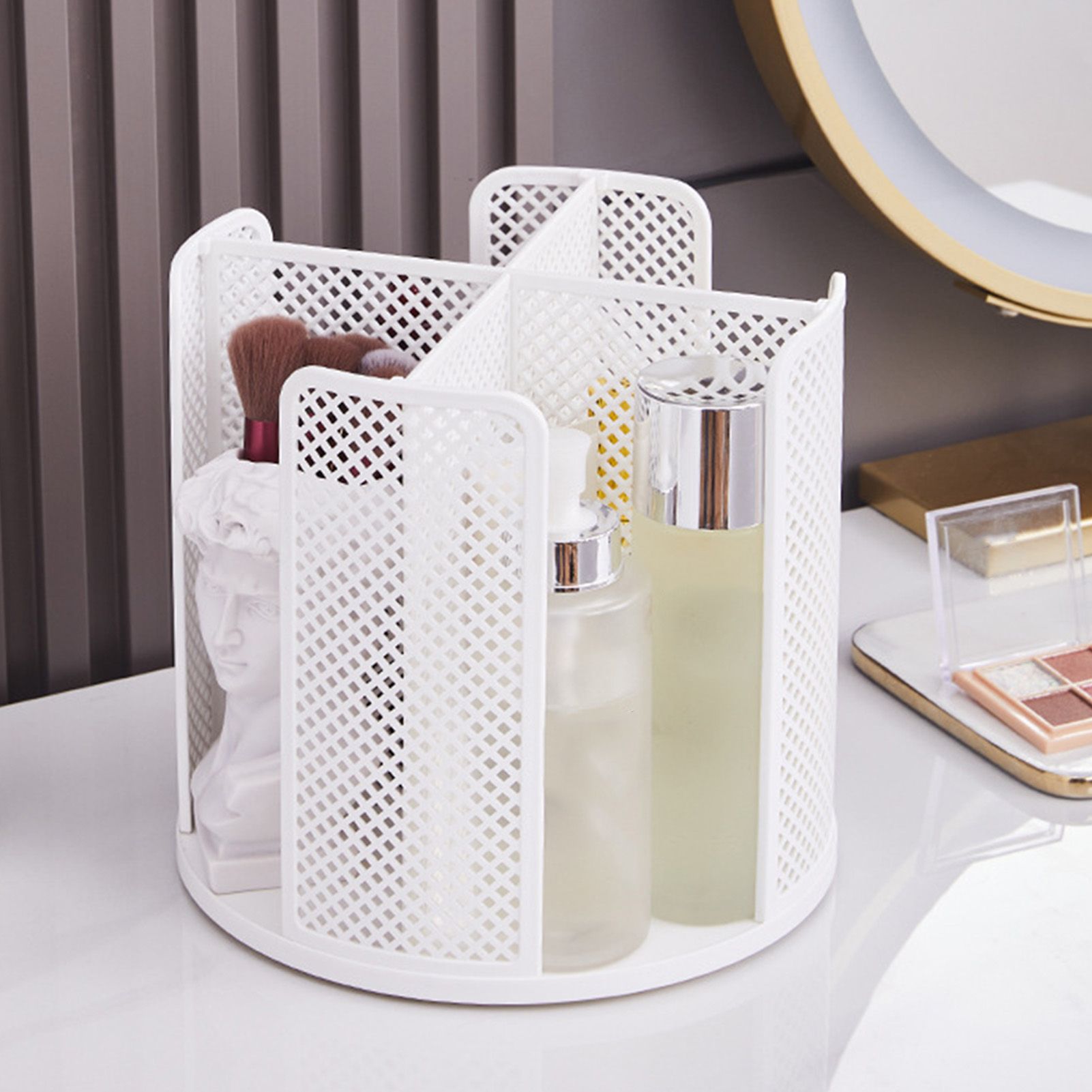 Disposable Cup Storage Organizer 4 Compartment 360 Degree Rotating Coffee Cup Dispenser for Coffee Shops Dessert Stores - Image 5