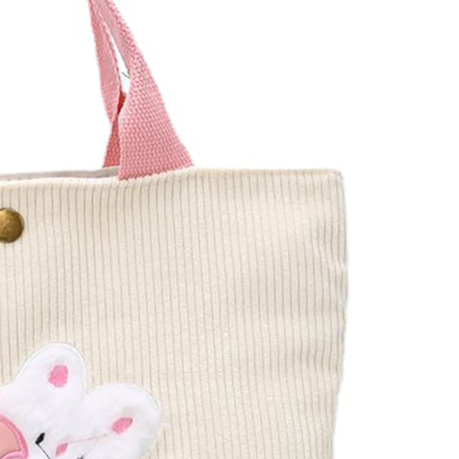 Cute Handbag Snap Button Closure Thickened Cute Pattern Fashionable Small Tote Bag for Shopping Commuting Pink Flower - Image 7