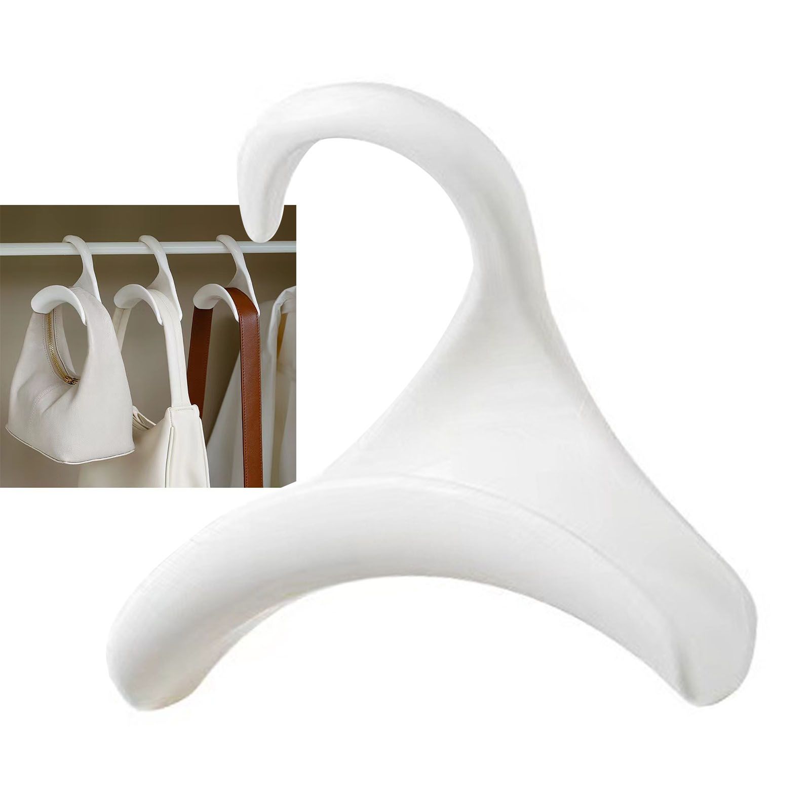 Purse Hanger Bag Arc Door Closet Hanger Hook for Satchel Coat Haversack Belt Storage White - Image 5