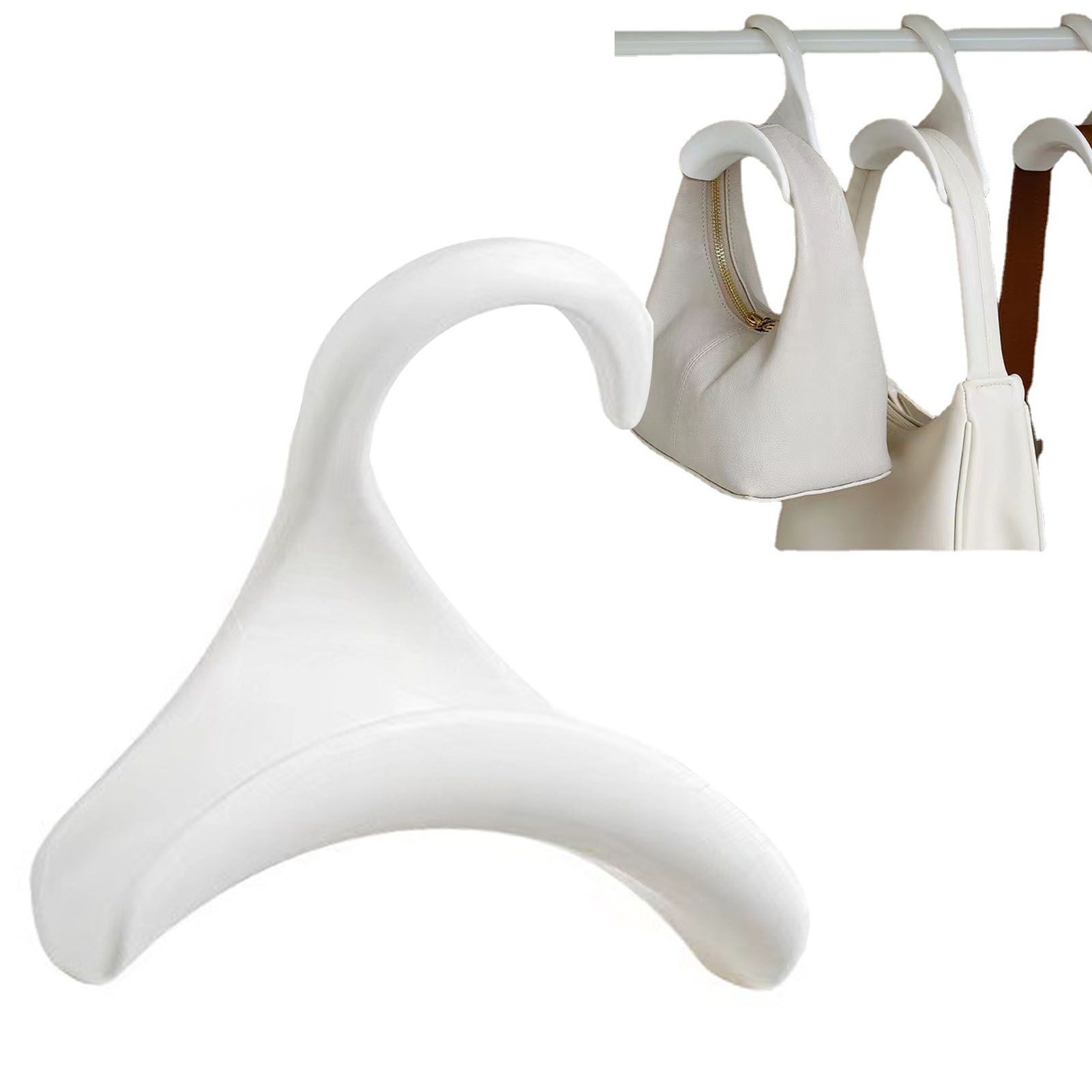 Purse Hanger Bag Arc Door Closet Hanger Hook for Satchel Coat Haversack Belt Storage White - Image 6