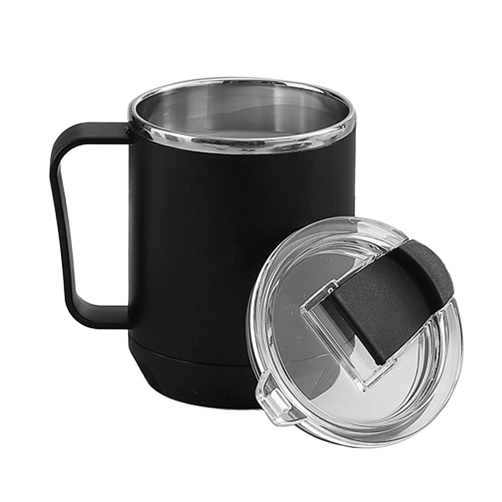 Coffee Mug 460ml 304 Stainless Steel Liner Leakproof Elegant Portable Mug for Outdoor Activities Black - Image 4