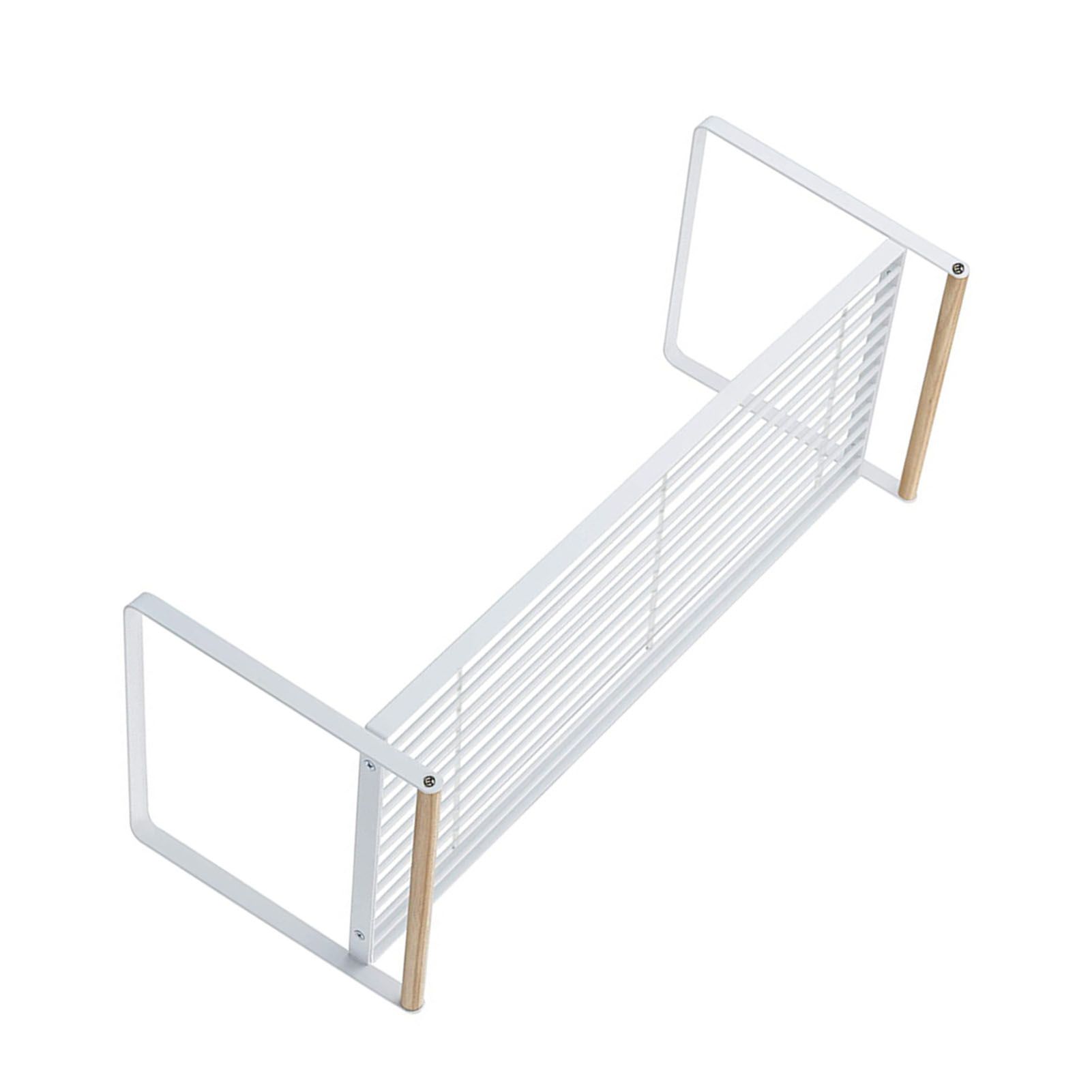 Cabinet Storage Shelf Rack Layered Storage Easy to Install Multifunction Counter Organizer Shelf for Seasoner Bowl Large White - Image 2
