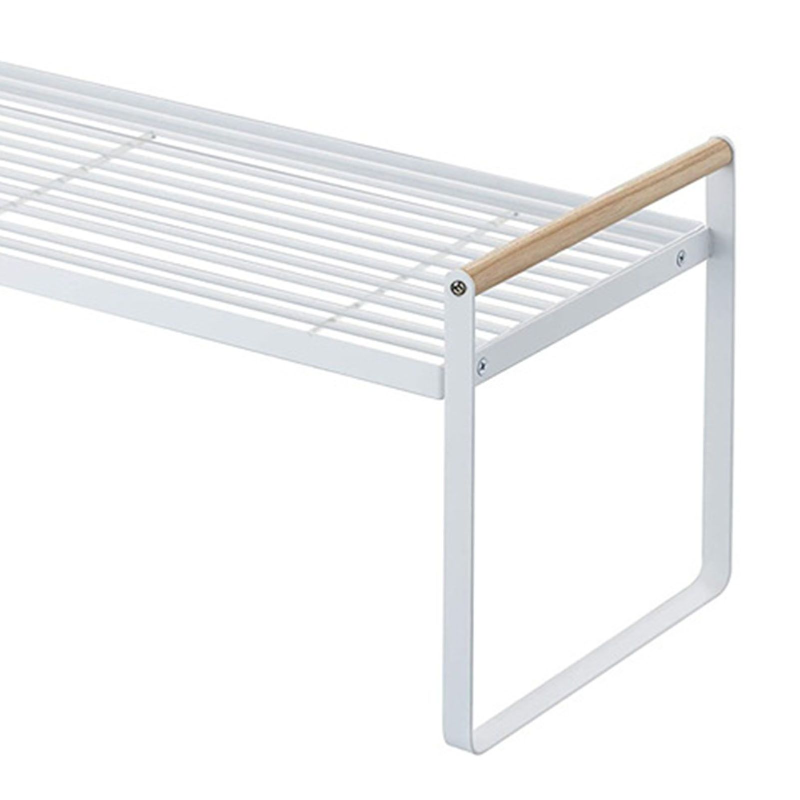Cabinet Storage Shelf Rack Layered Storage Easy to Install Multifunction Counter Organizer Shelf for Seasoner Bowl Large White - Image 7