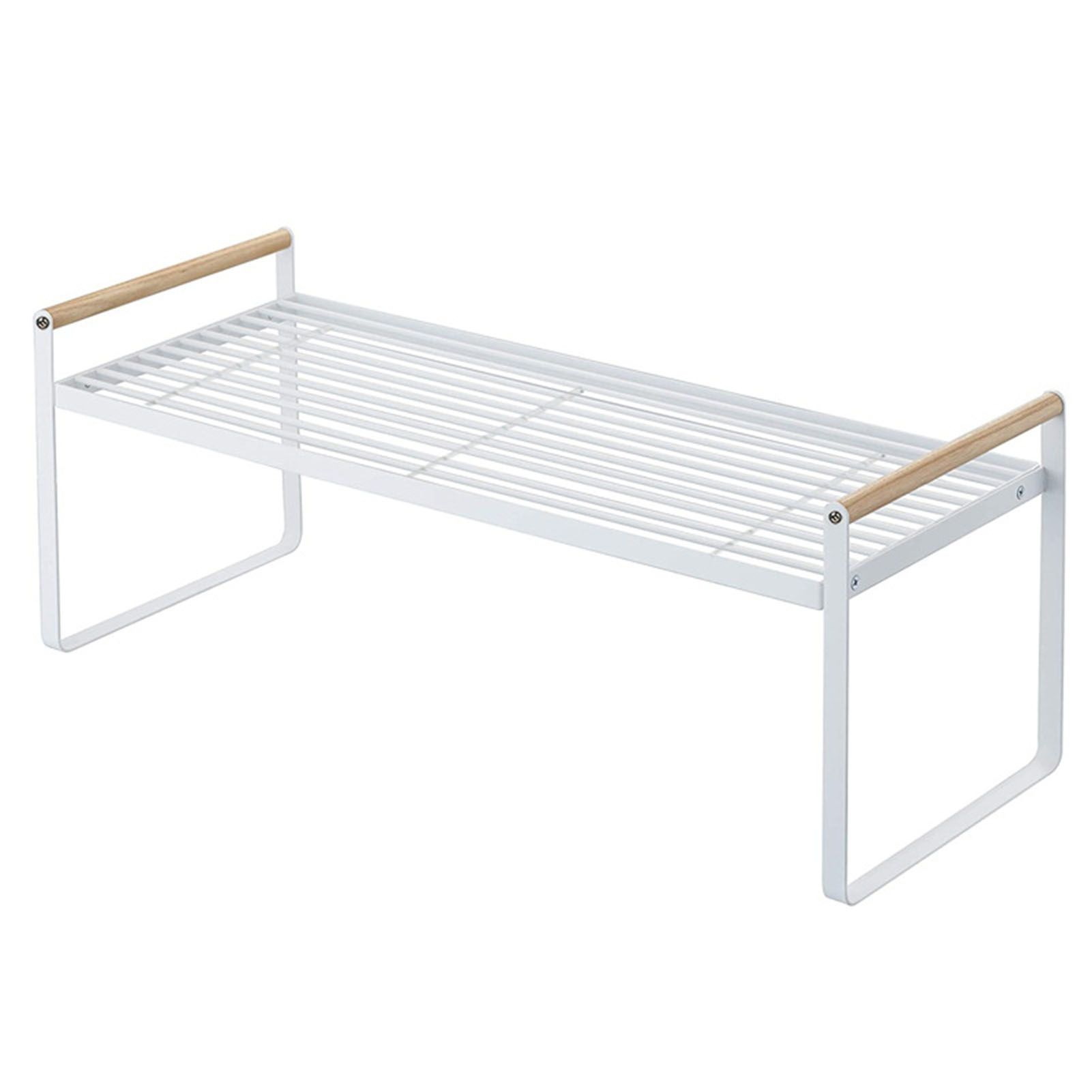 Cabinet Storage Shelf Rack Layered Storage Easy to Install Multifunction Counter Organizer Shelf for Seasoner Bowl Small White - Image 1