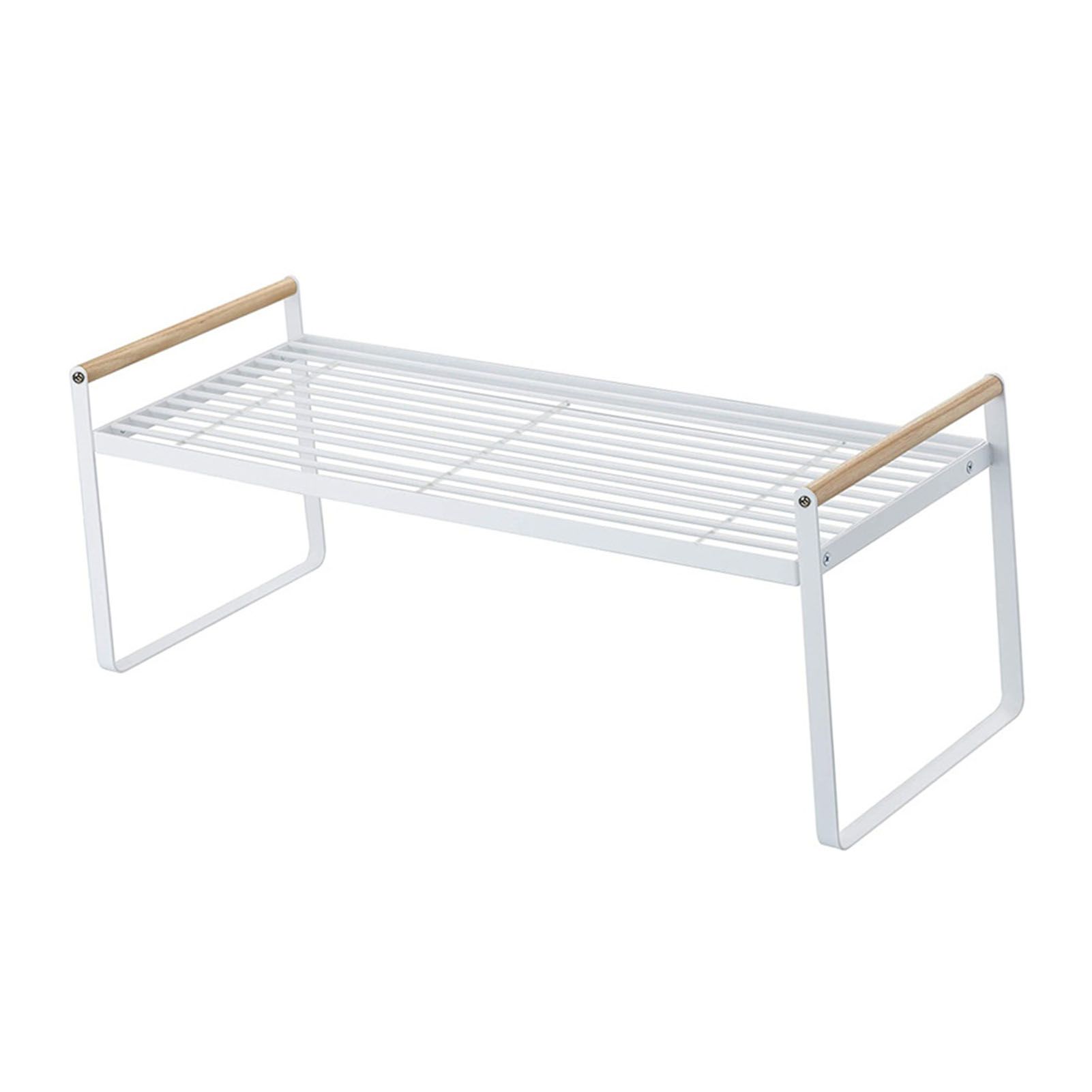 Cabinet Storage Shelf Rack Layered Storage Easy to Install Multifunction Counter Organizer Shelf for Seasoner Bowl Small White - Image 2
