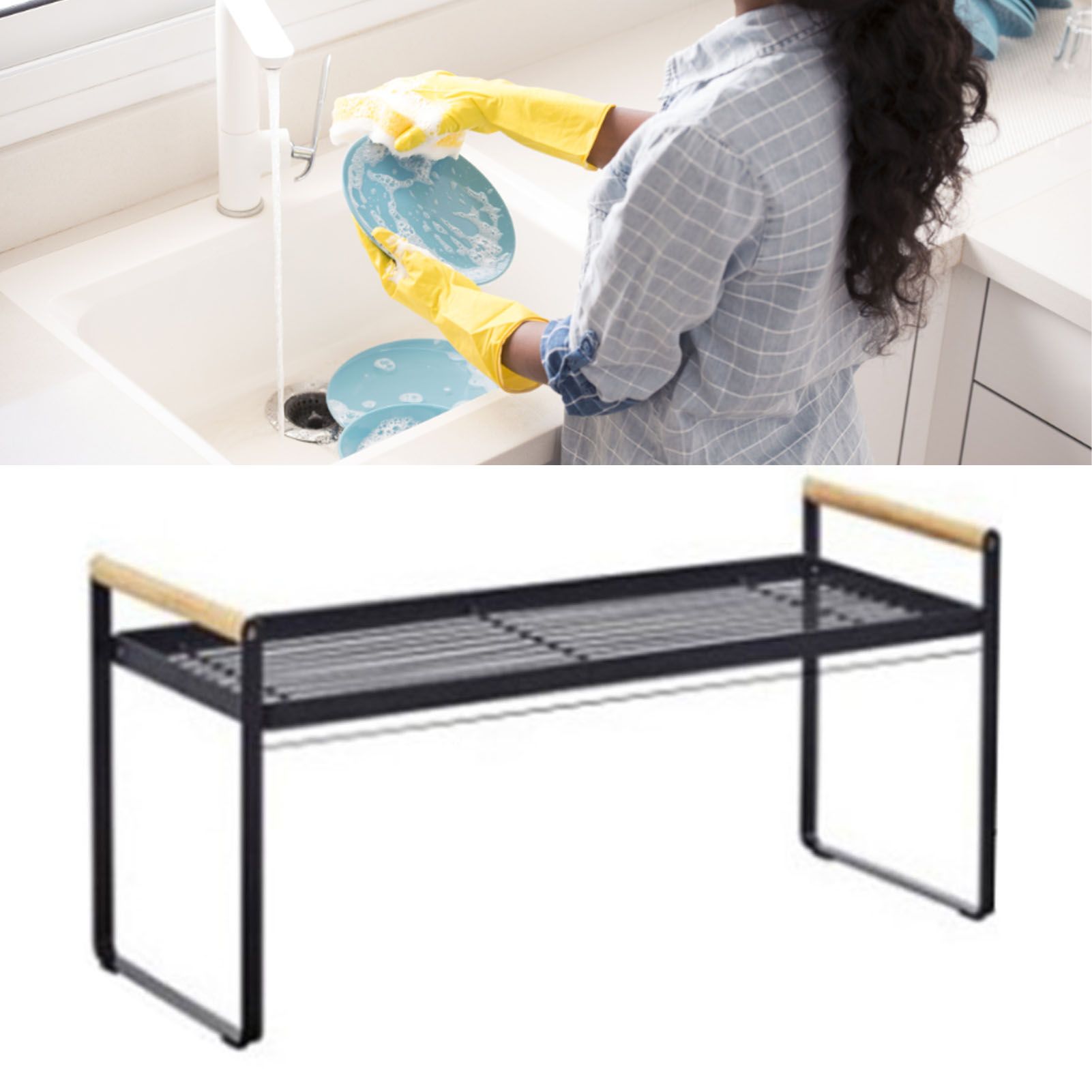 Cabinet Storage Shelf Rack Layered Storage Easy to Install Multifunction Counter Organizer Shelf for Seasoner Bowl Small Black - Image 6