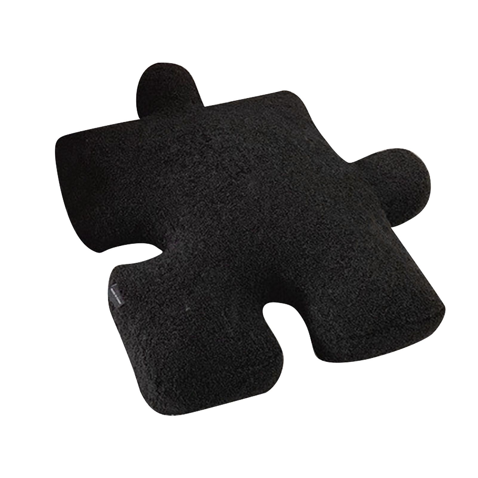 Plush Throw Pillow Ultra Soft Cushion Puzzle Special Shaped for Sofa Bed Window Home Decor Black - Image 1