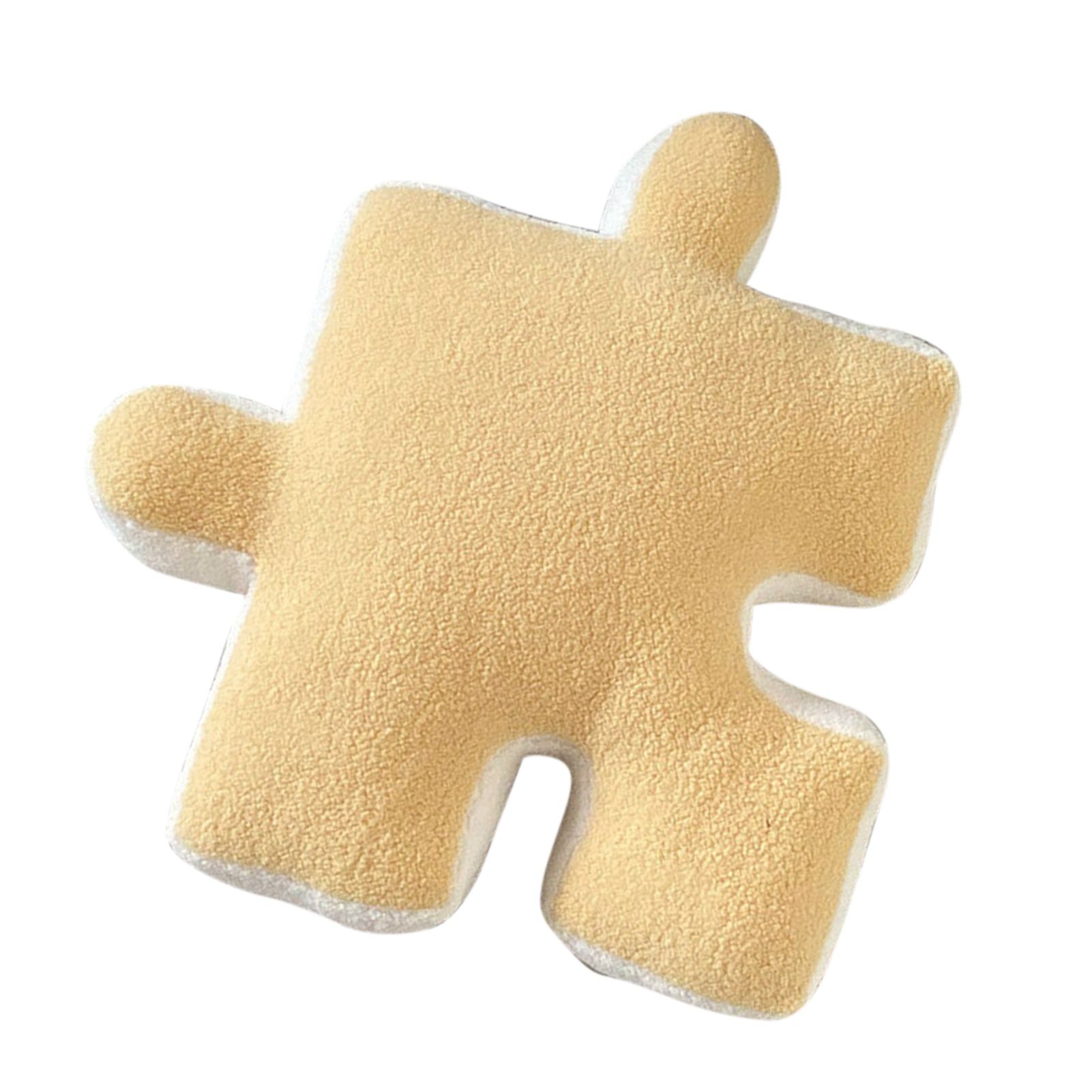 Plush Throw Pillow Ultra Soft Cushion Puzzle Special Shaped for Sofa Bed Window Home Decor Yellow - Image 2